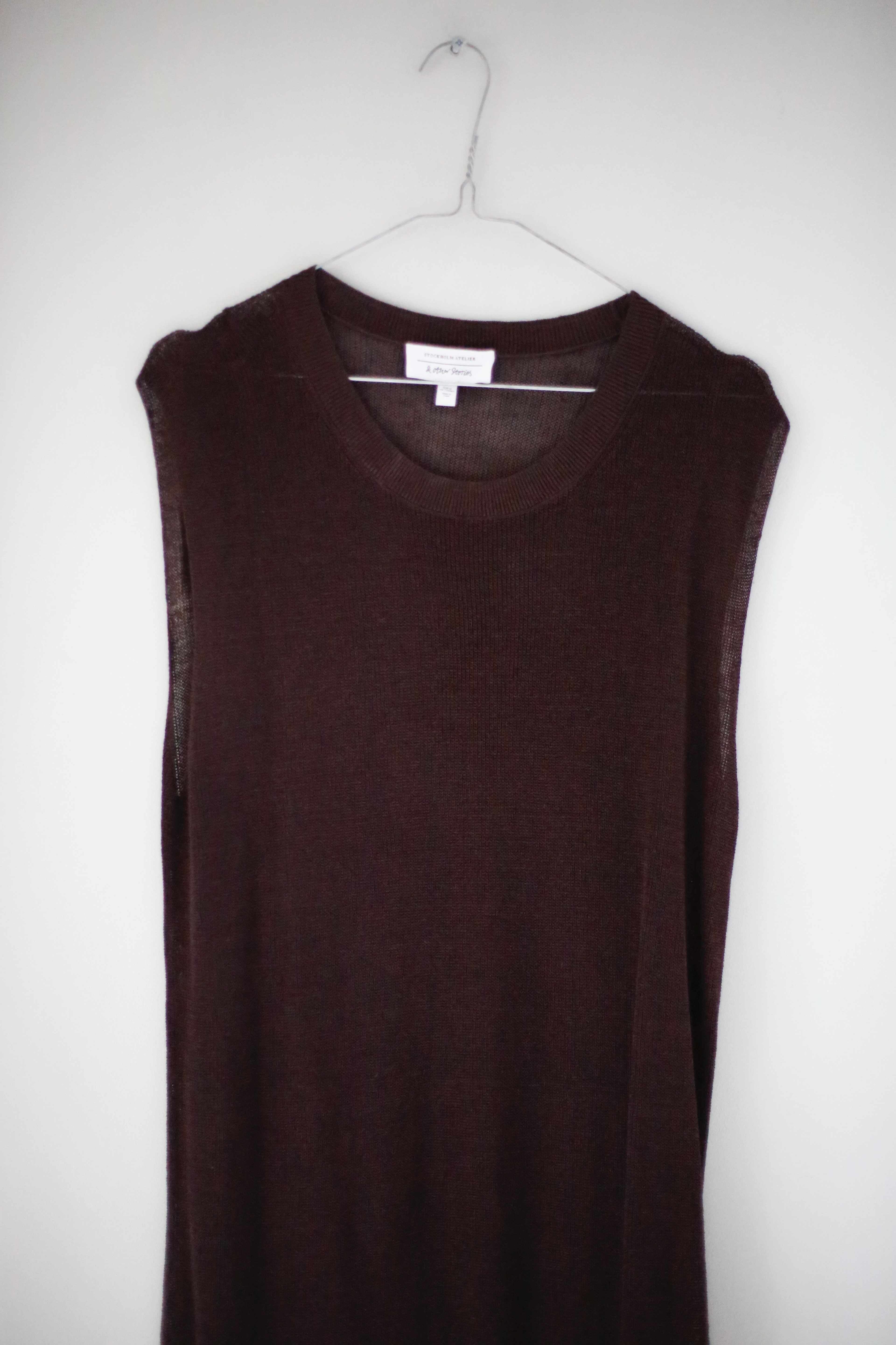 &other stories Kleid Maxikleid rot braun Strickkleid 38 M Shirt gestrickt Midi Midikleid