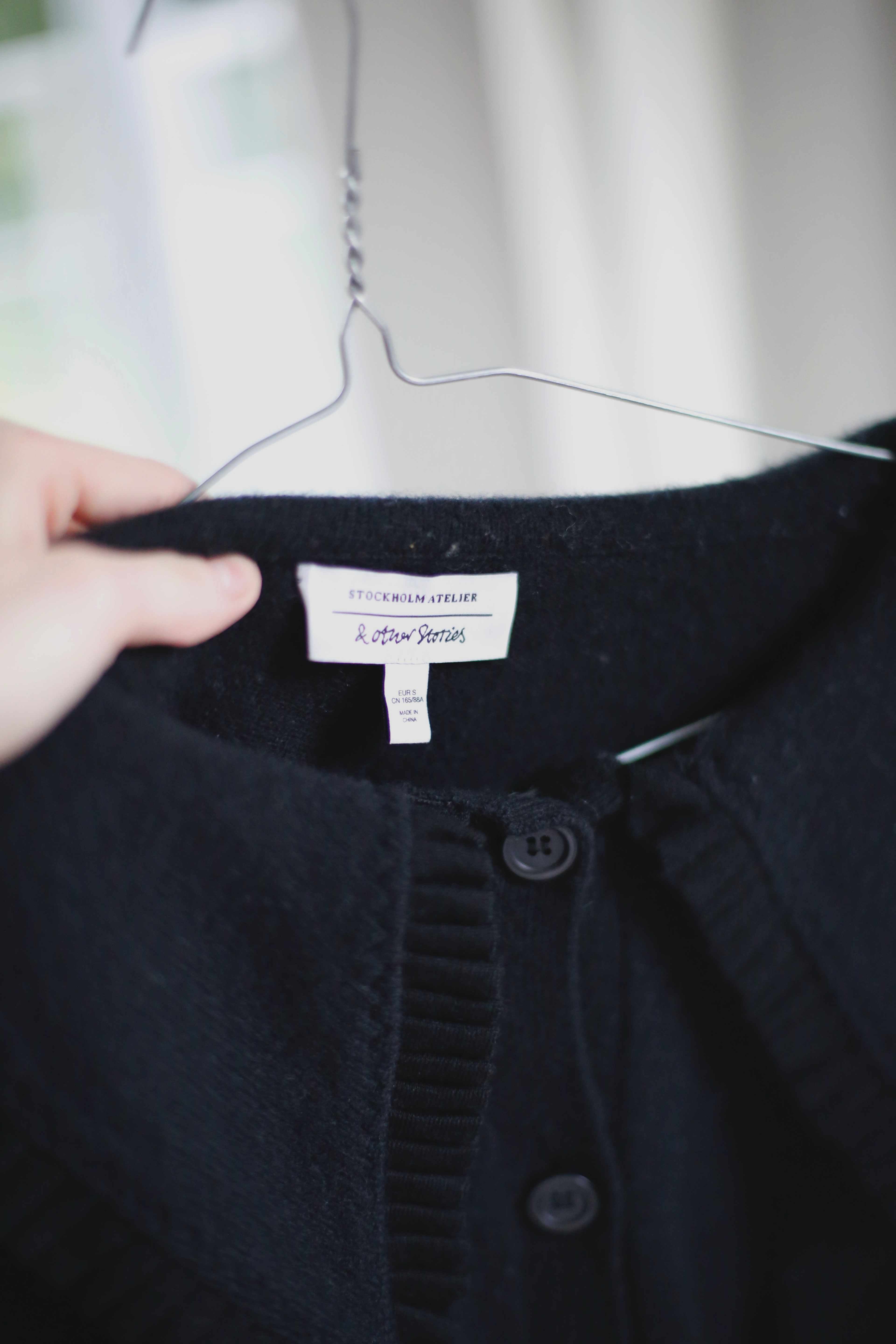 &other stories Cardigan Strickjacke Kragen schwarz Wolle 36 S Stockholm Atelier