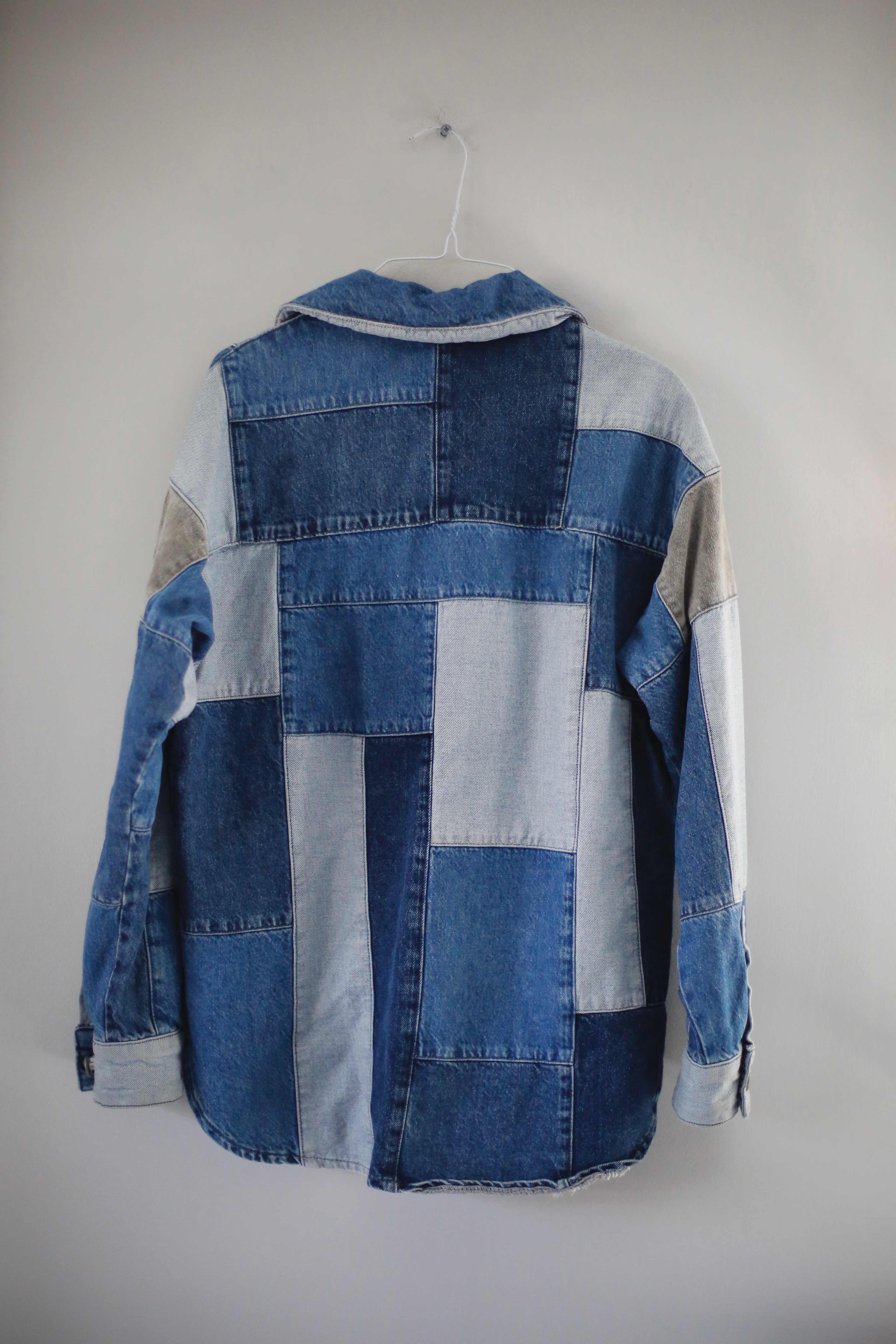 BDG Urban Outfitters Hemd Jeanshemd blau denim patches XS dunkelblau