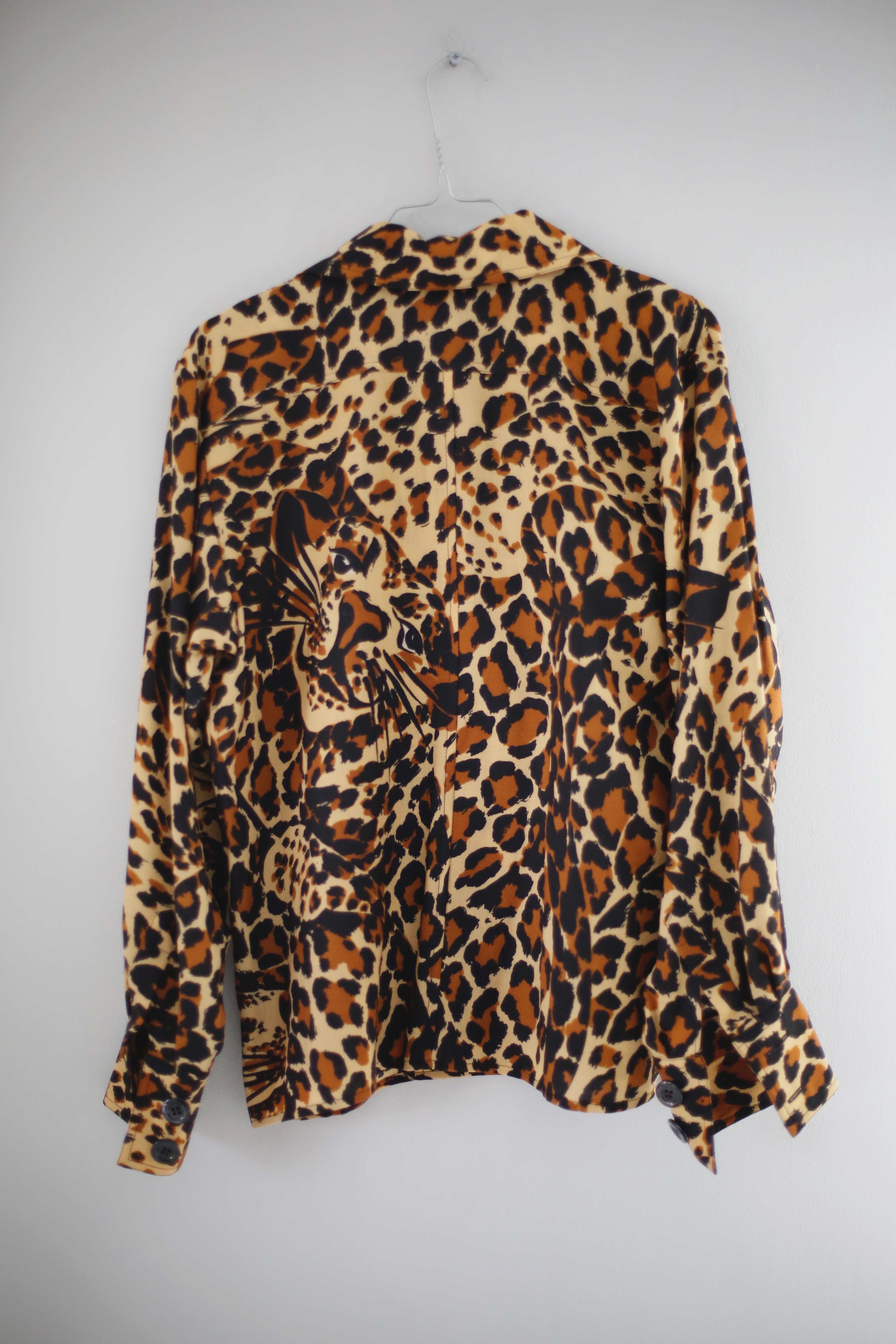 Yves Saint Laurent rive gauche Jacke Hemd Leo Leopardenmuster 38 M