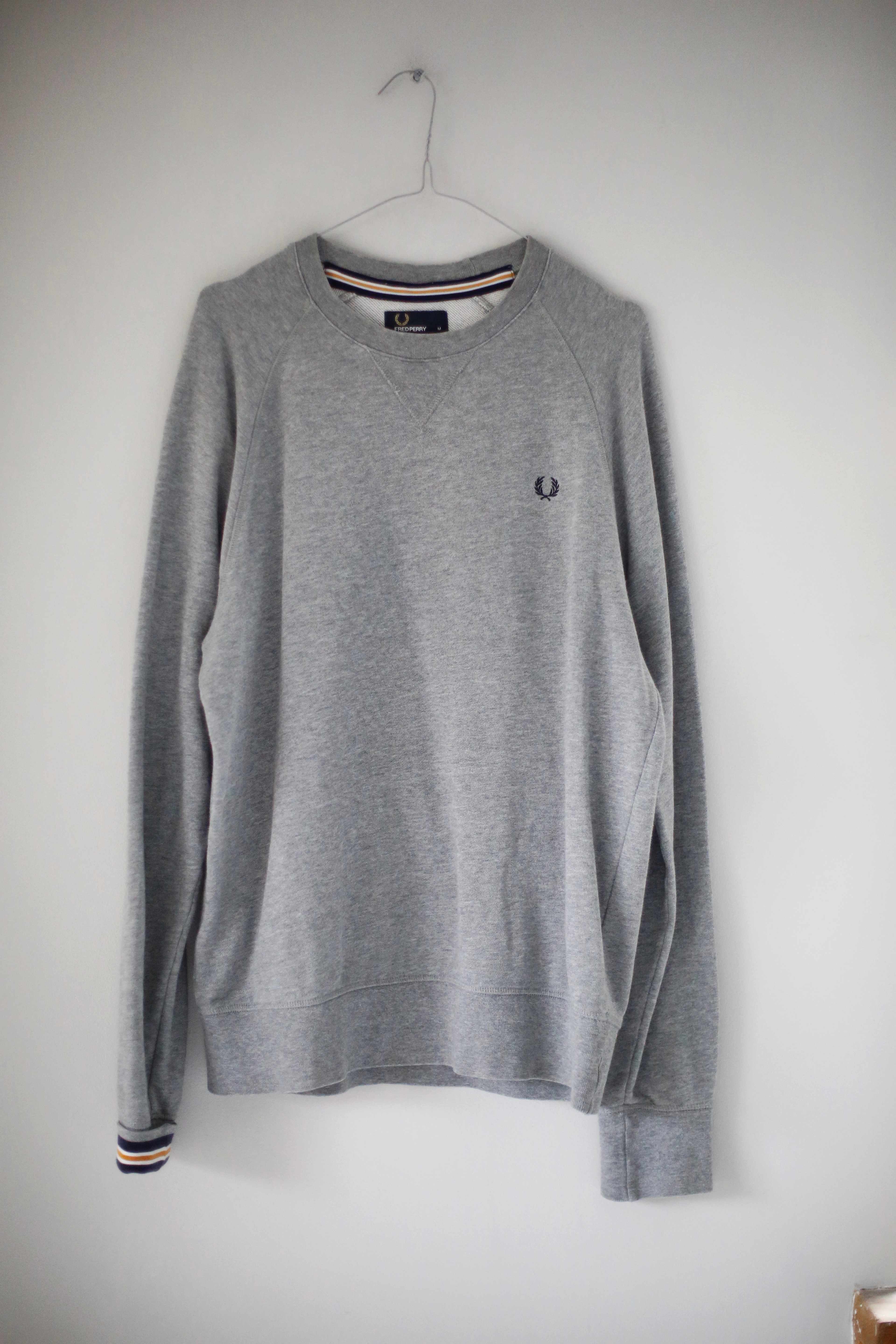 Fred Perry Pullover Grau M Sweater Hoodie einfarbig