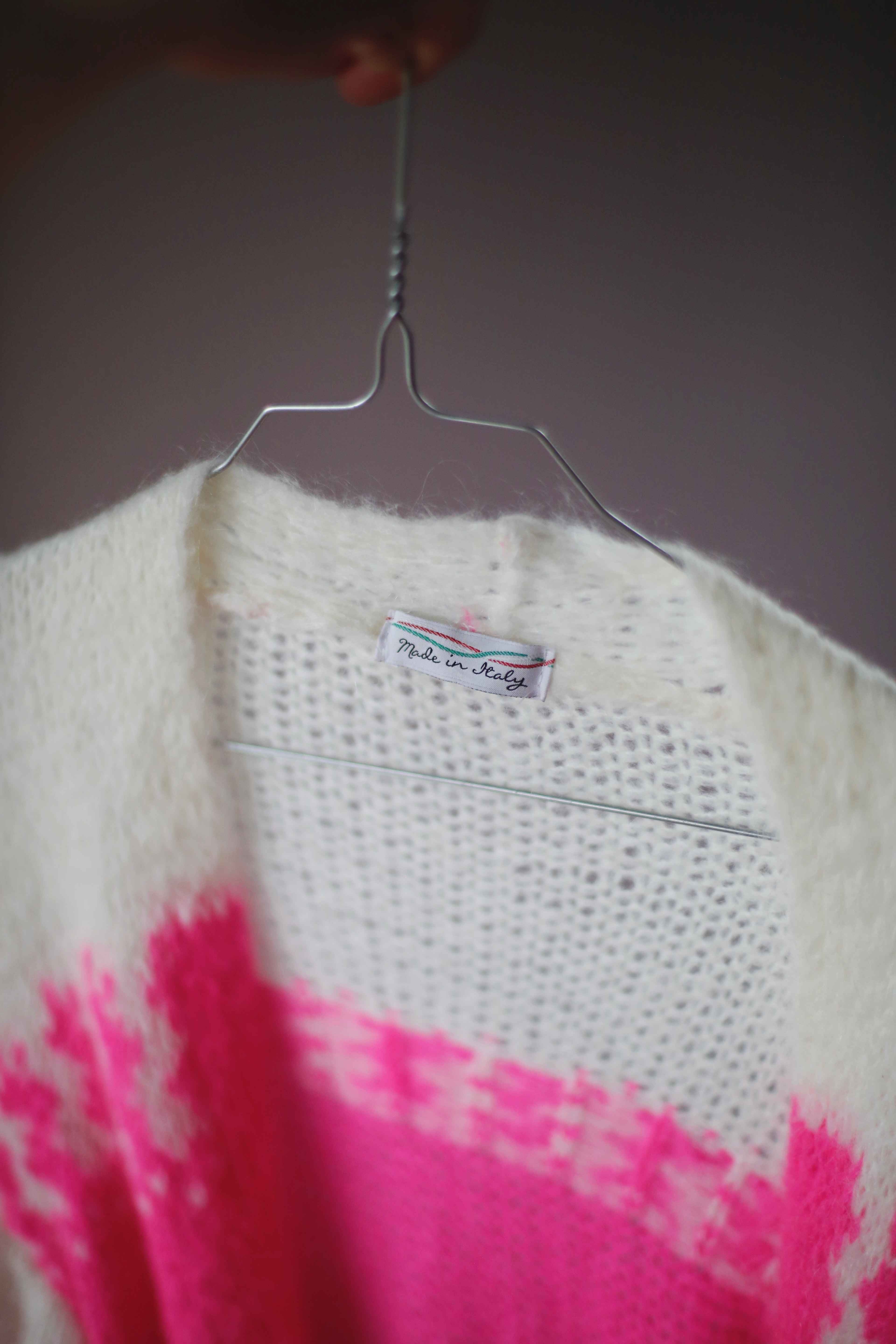 Made in italy Strickjacke Cardigan pink gelb orange gestrickt