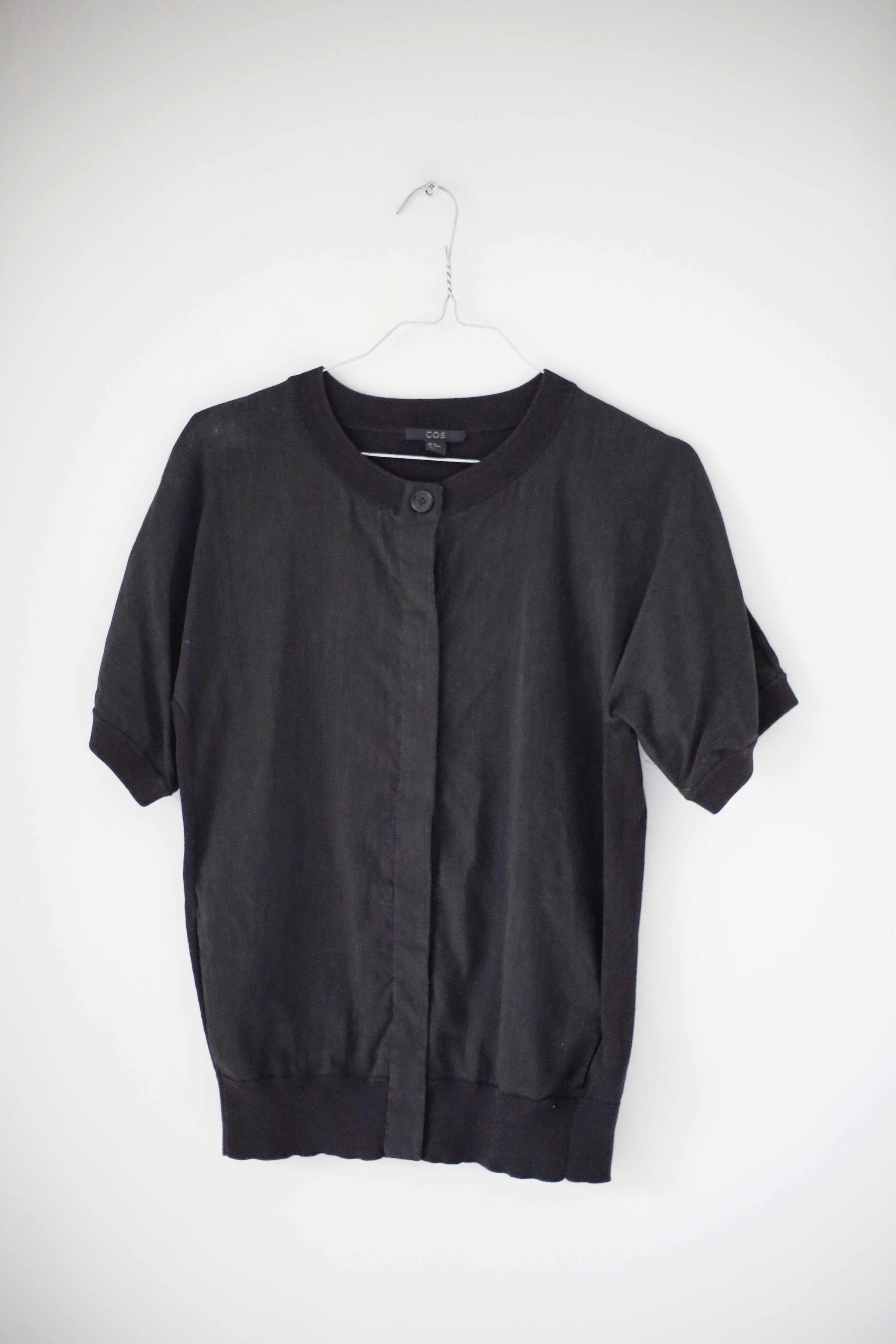 COS Bluse Shirt Oberteil Schwarz XS Leinen Leinenshirt Hemd basic