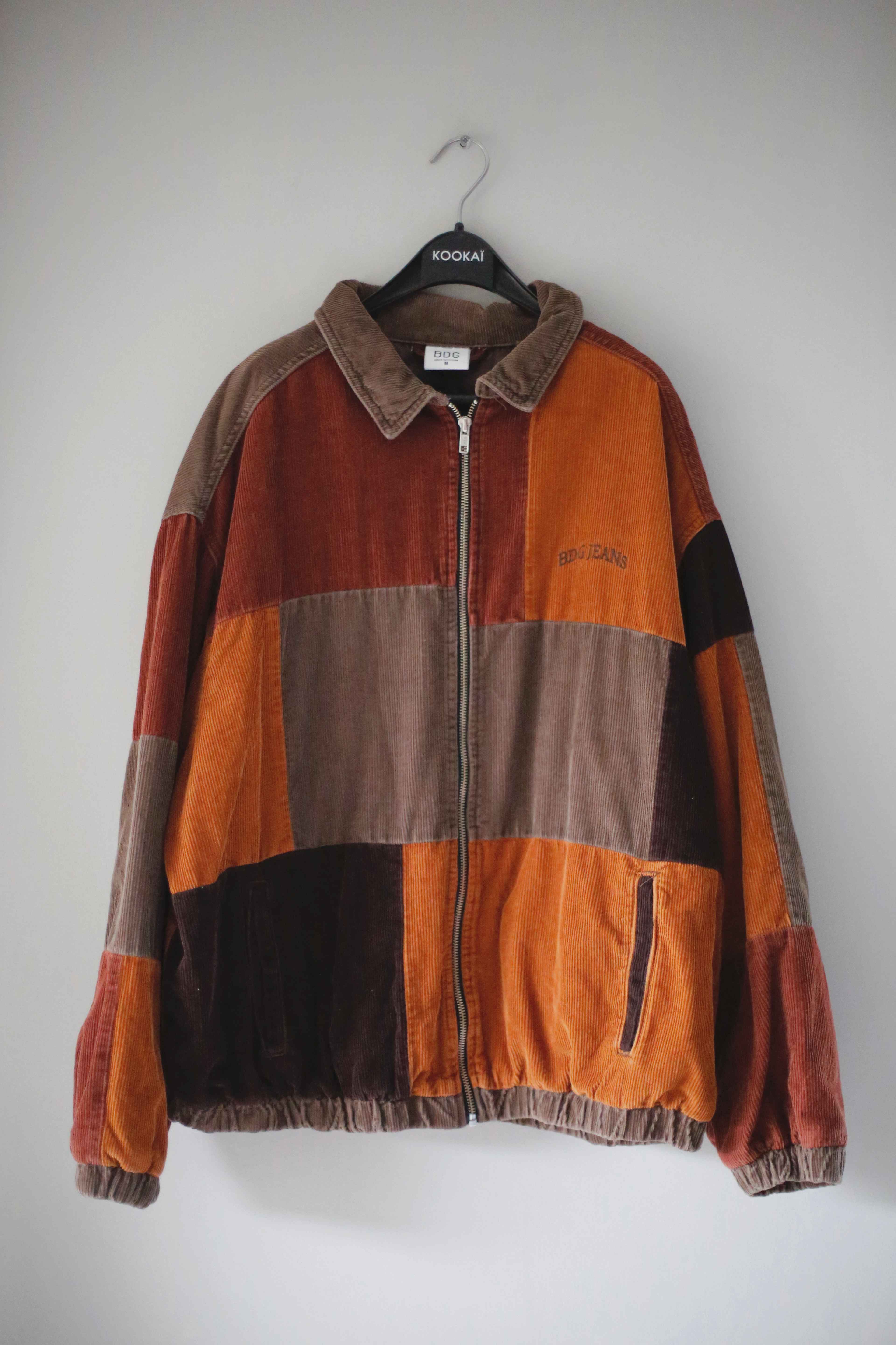 BDG Urban Outfitters Cordjacke Bomberjacke M braun kariert Cord