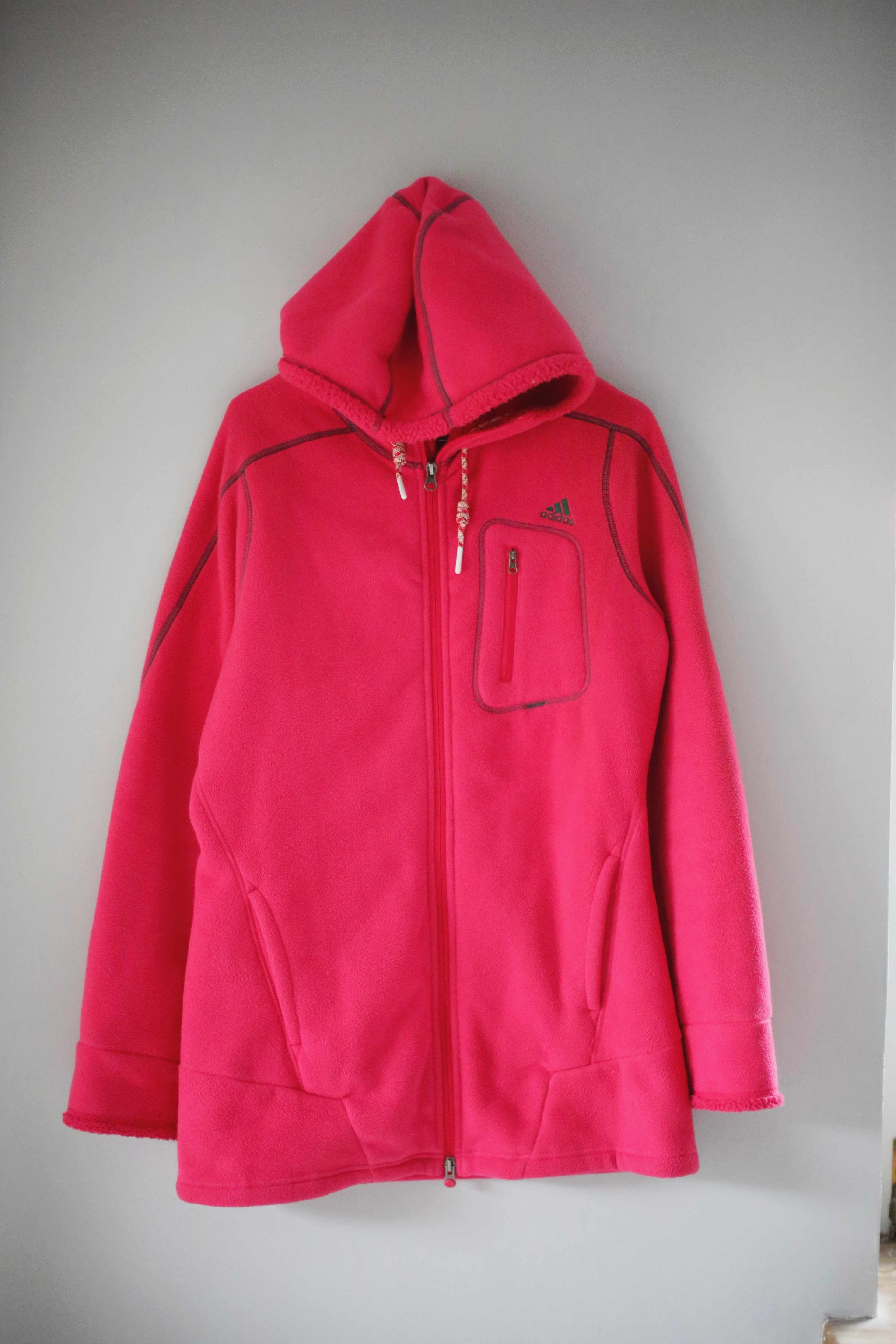 Adidas Fleecejacke Hoodie Sweater Pink Kapuze 42 XL Fuchsia 40 L