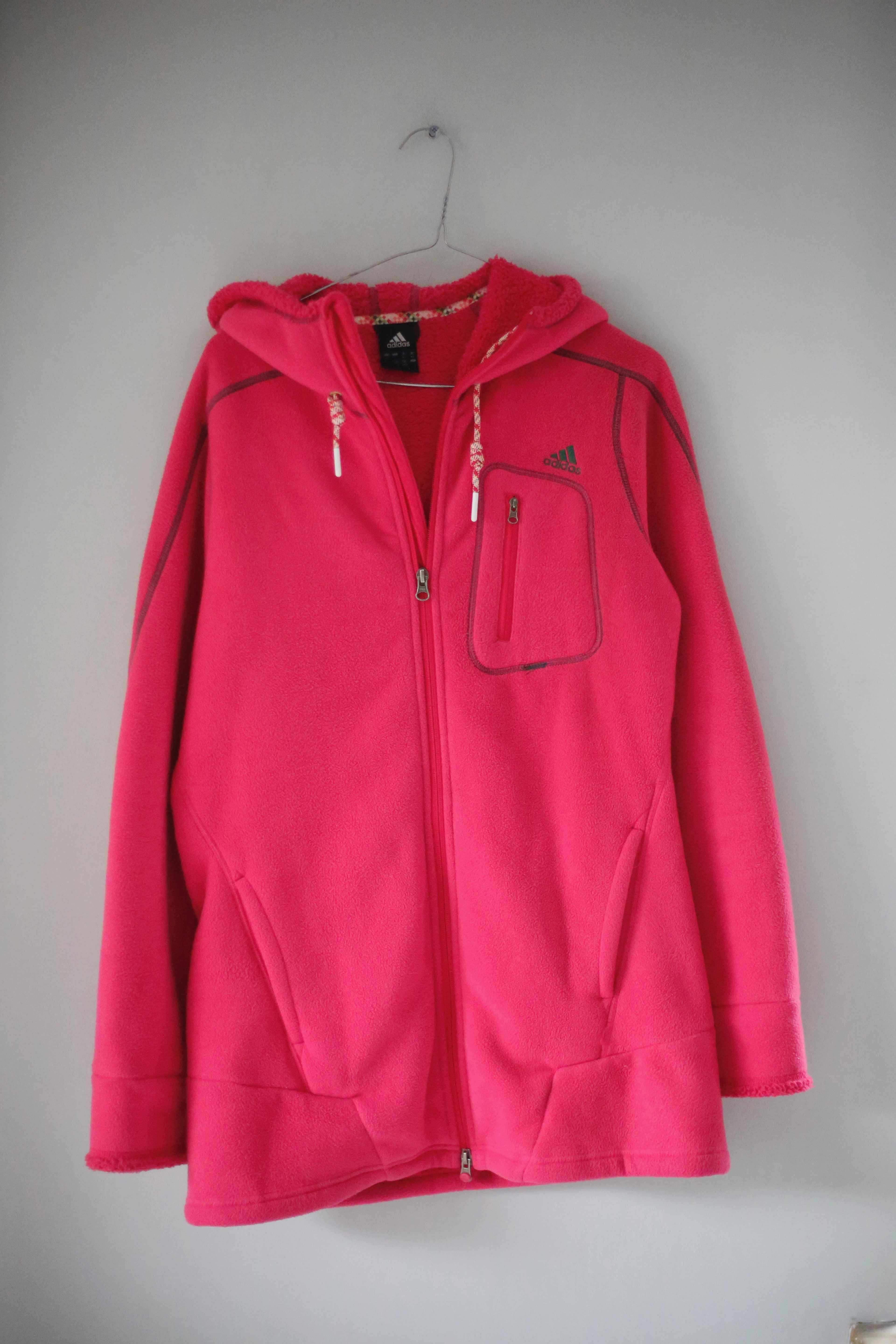 Adidas Fleecejacke Hoodie Sweater Pink Kapuze 42 XL Fuchsia 40 L
