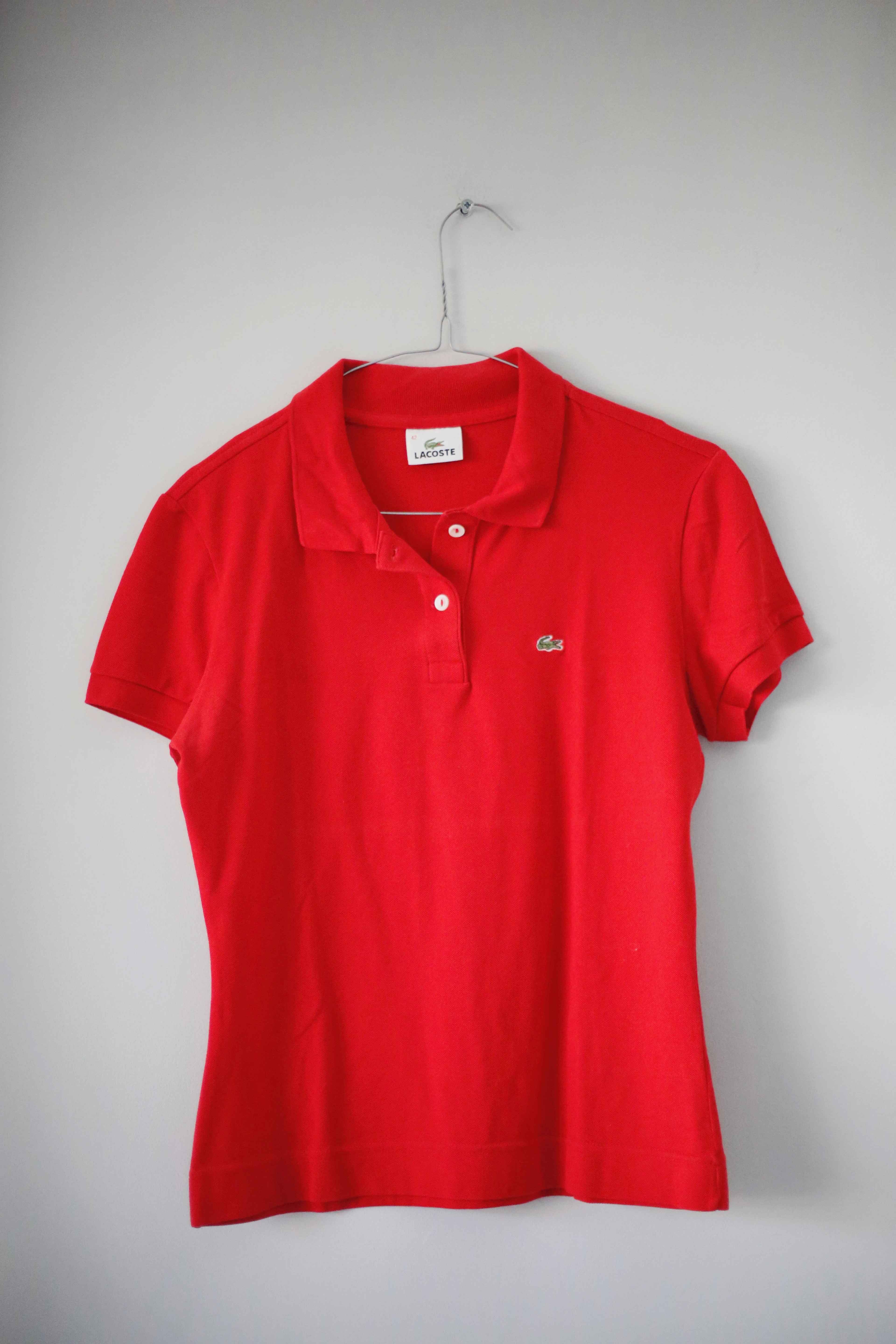 Lacoste Shirt Polo Poloshirt rot basic 36 S einfarbig T-Shirt Oberteil kurzarm