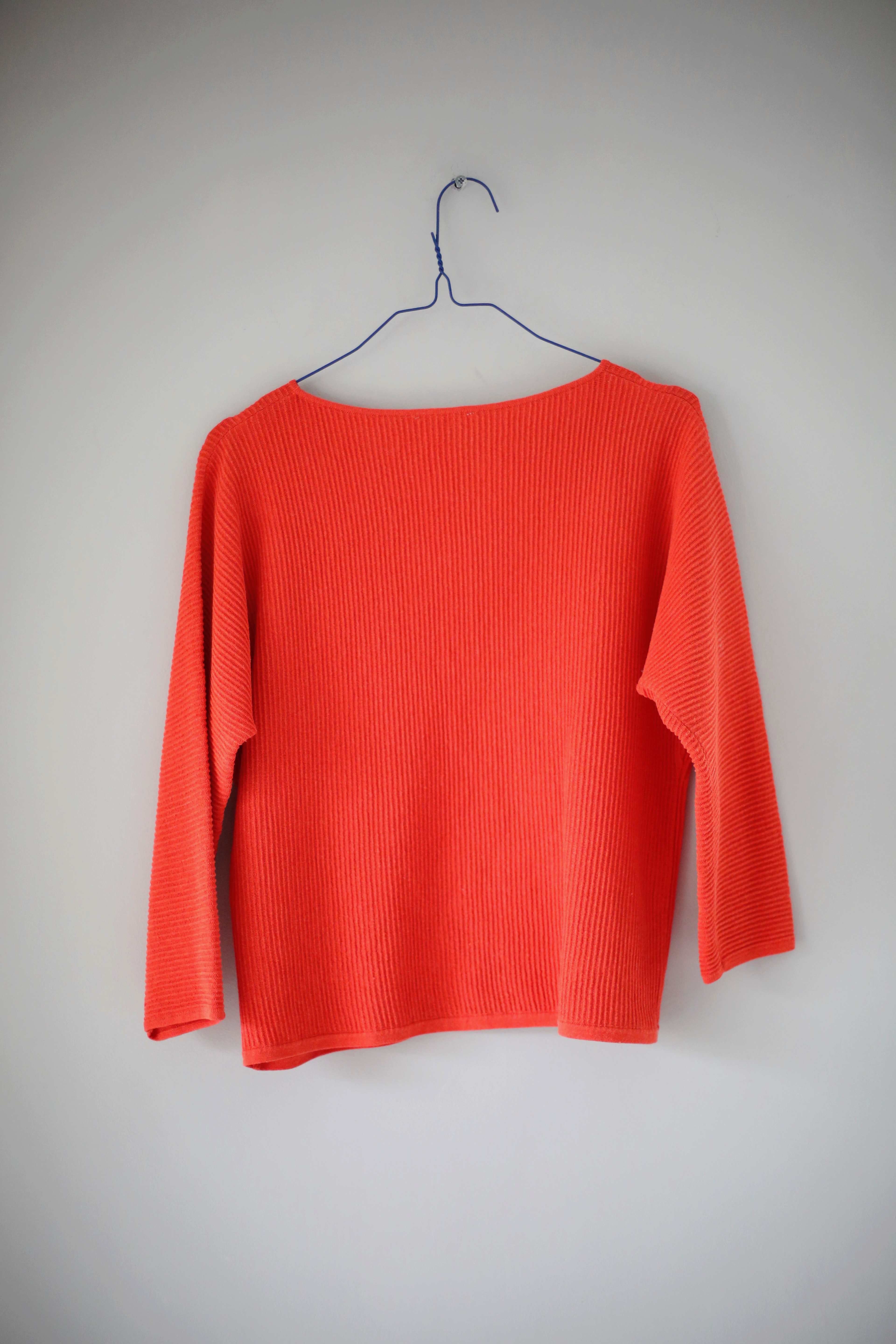 Opus Pullover Sweater ripped rot 36 S basic einfarbig cropped Shirt Oberteil