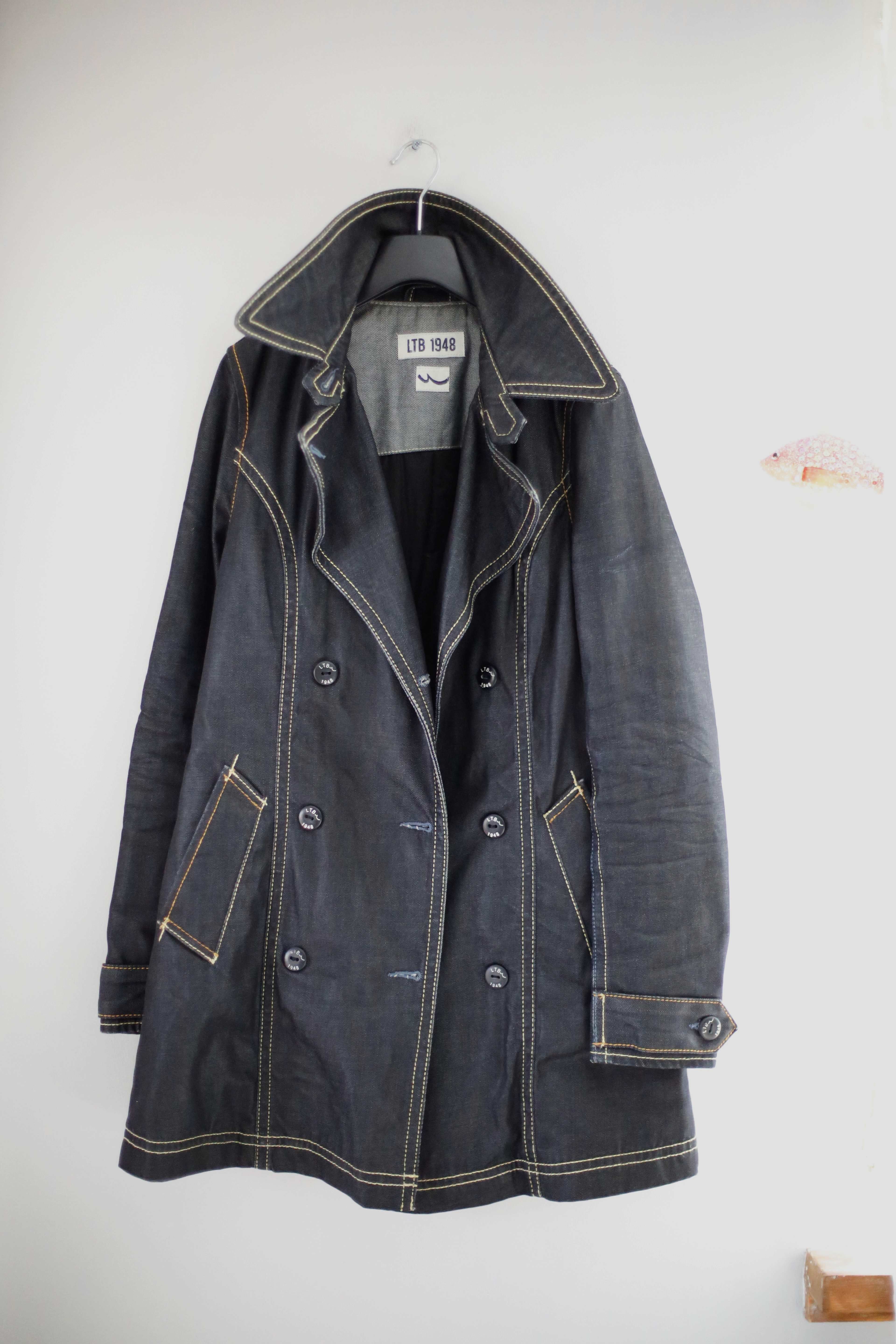 LTB 1948 Mantel Denim Jeans 38 M Trenchcoat Coat Jeandmantel