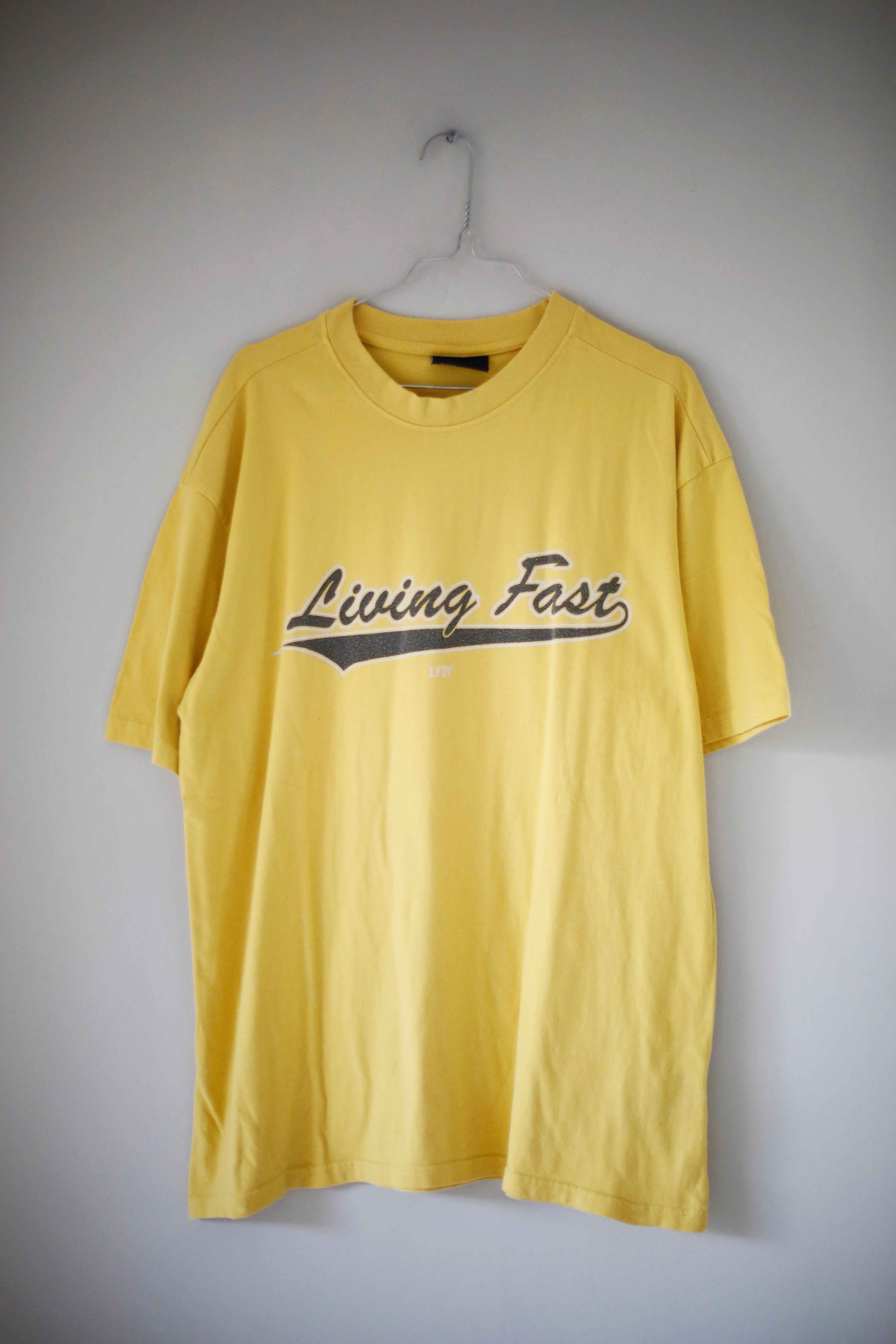 LFDY Shirt Gelb T-Shirt S washed basic Live fast die young