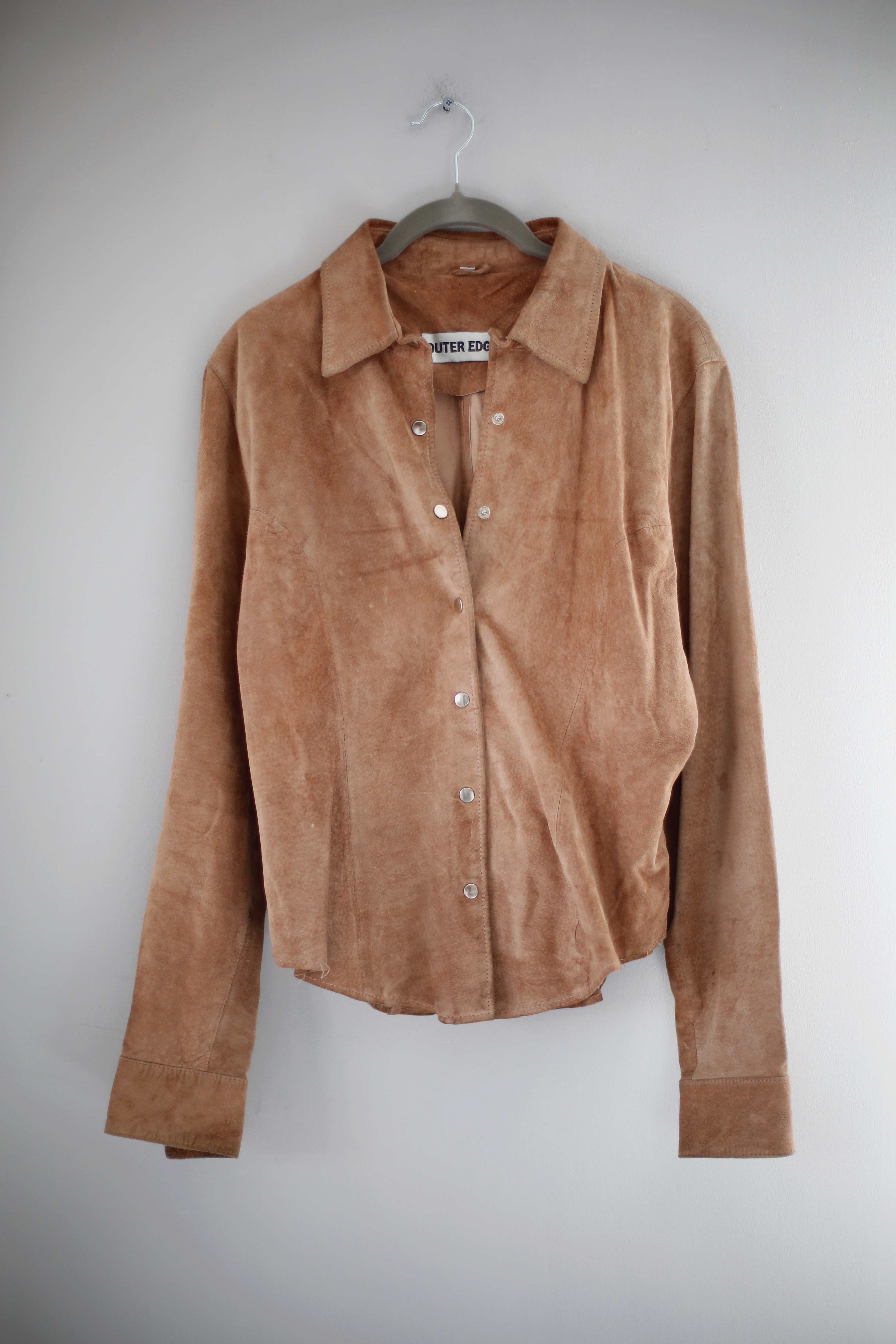 Outer Edge Wildlederhemd Hemd Braun 40 L Vintage basic Hemd Shirt 38 M