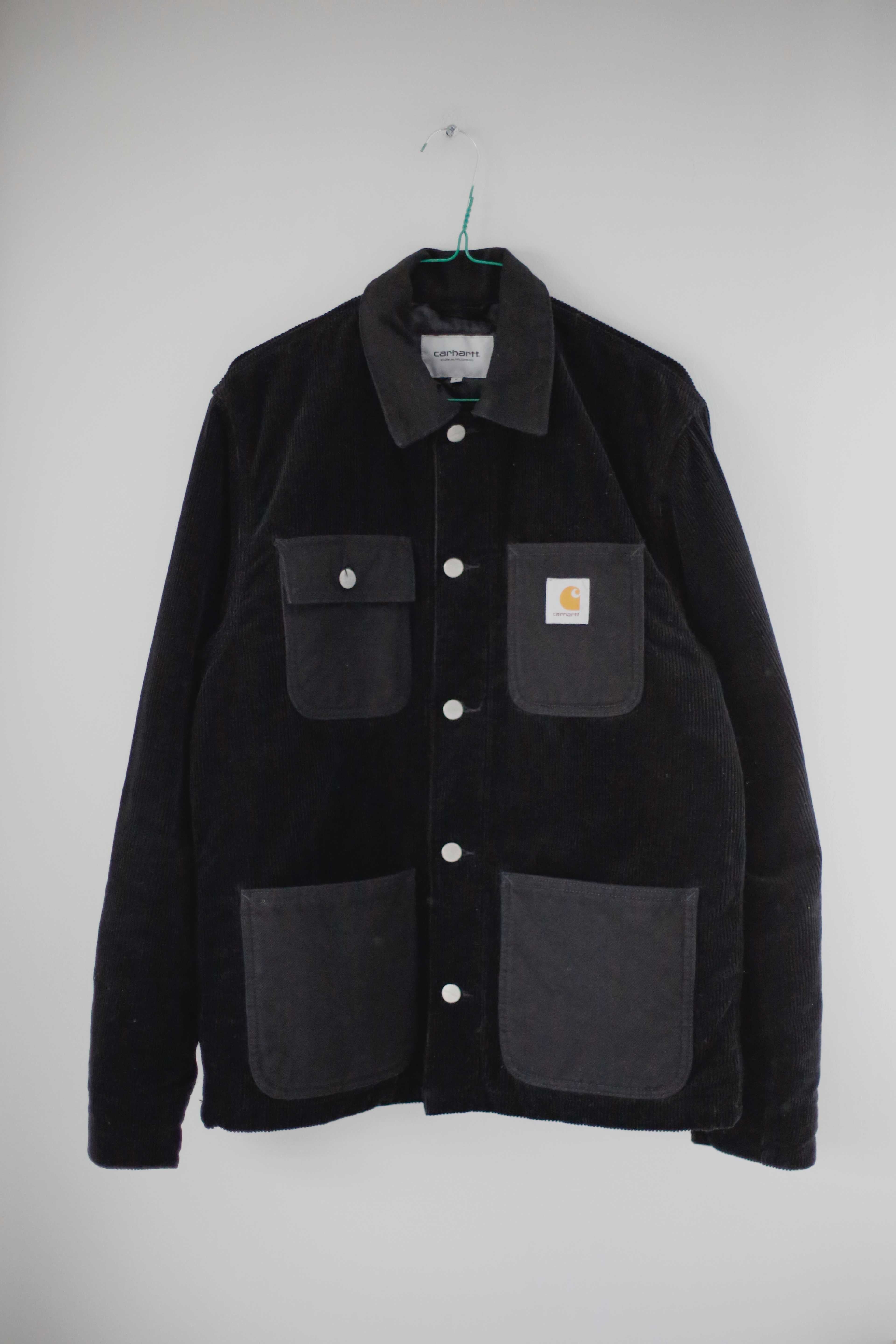 Carhartt Jacke Cord Hemdjacke schwarz S Michigan Coat Hemd geknöpft