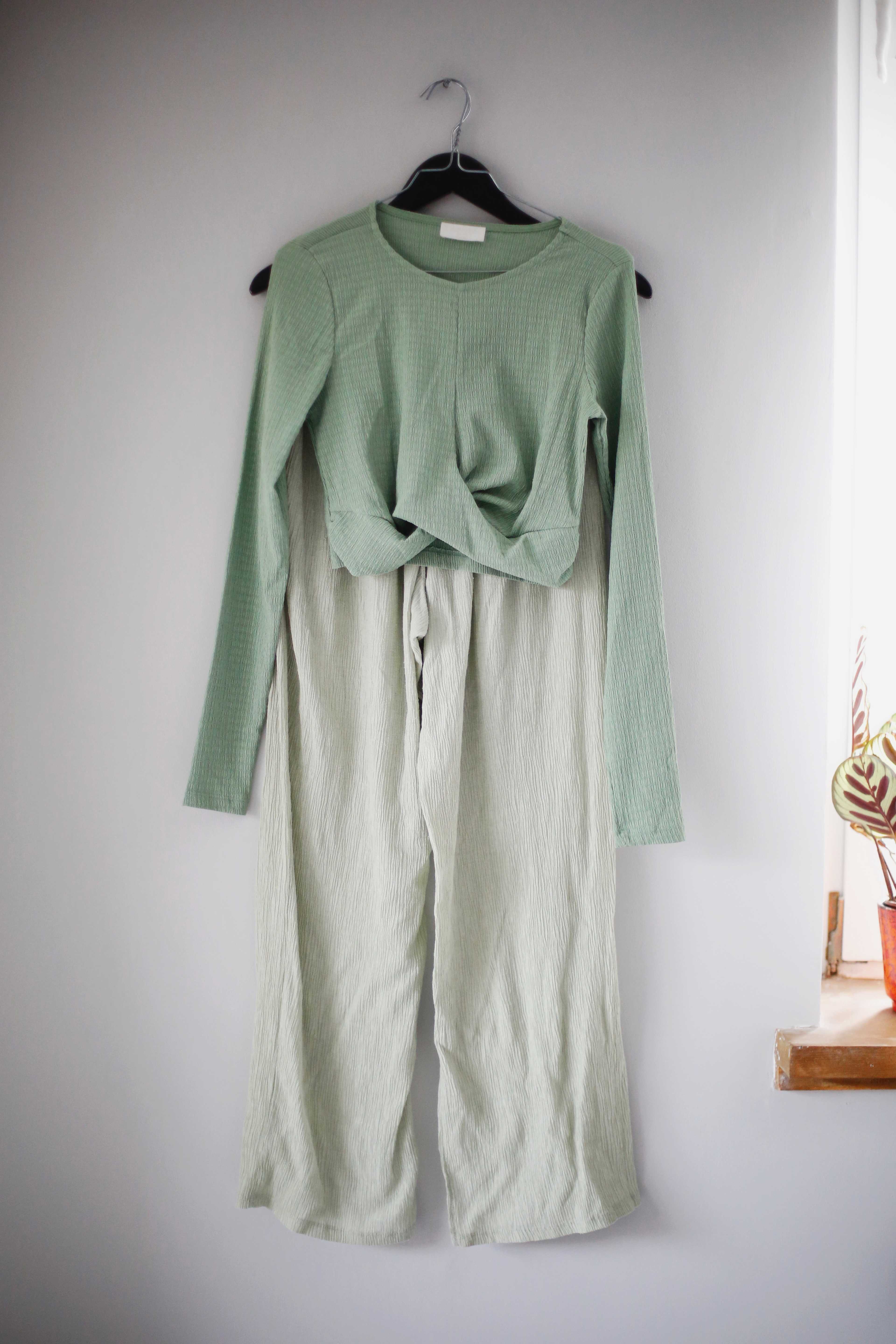 LeGer Hose Shirt Oberteil Set Grün 36 S Lena Gercke longsleeve