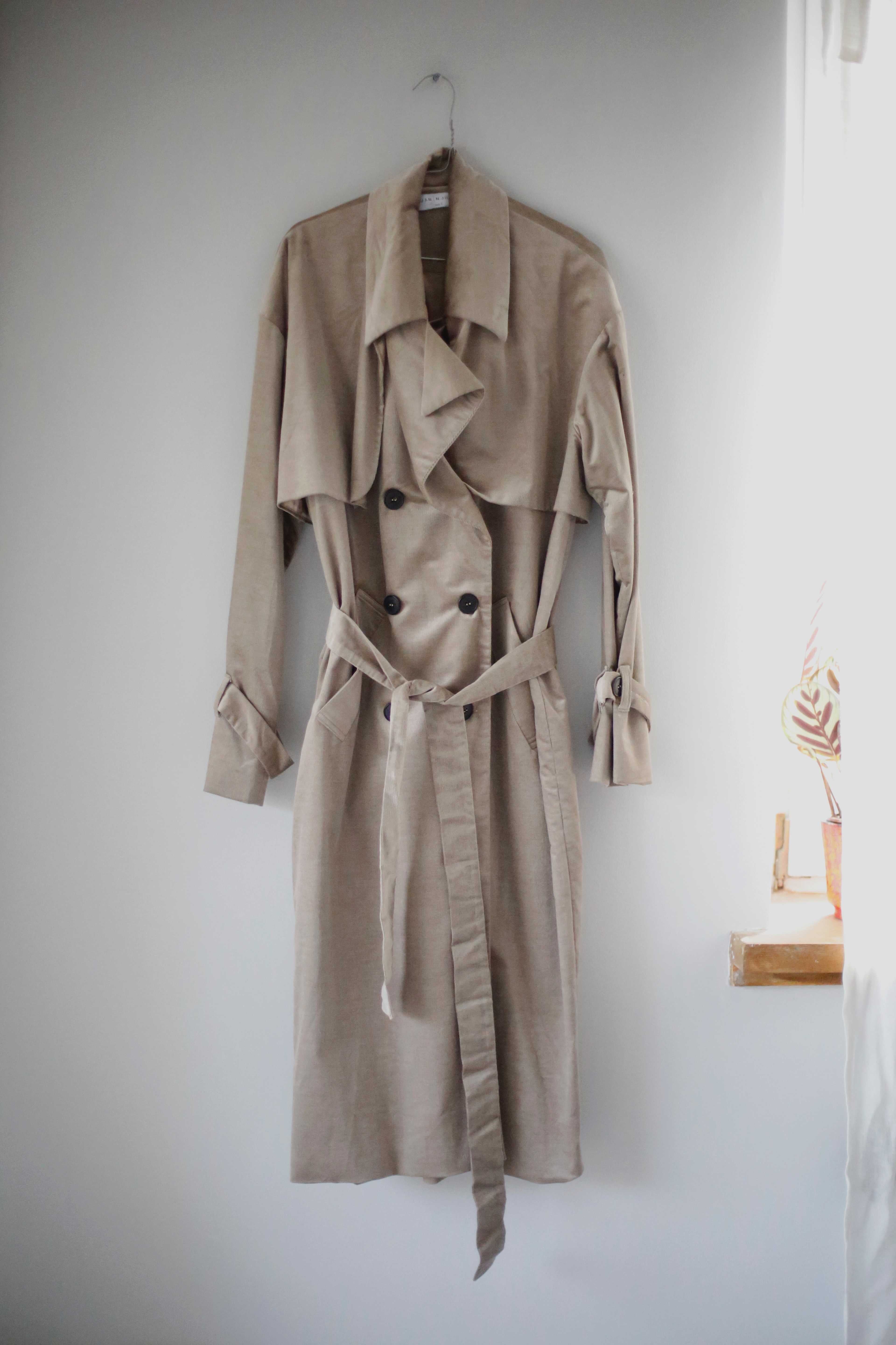 Jan 'n June Mantel Trenchcoat braun Samt 38 M Jacke 36 S
