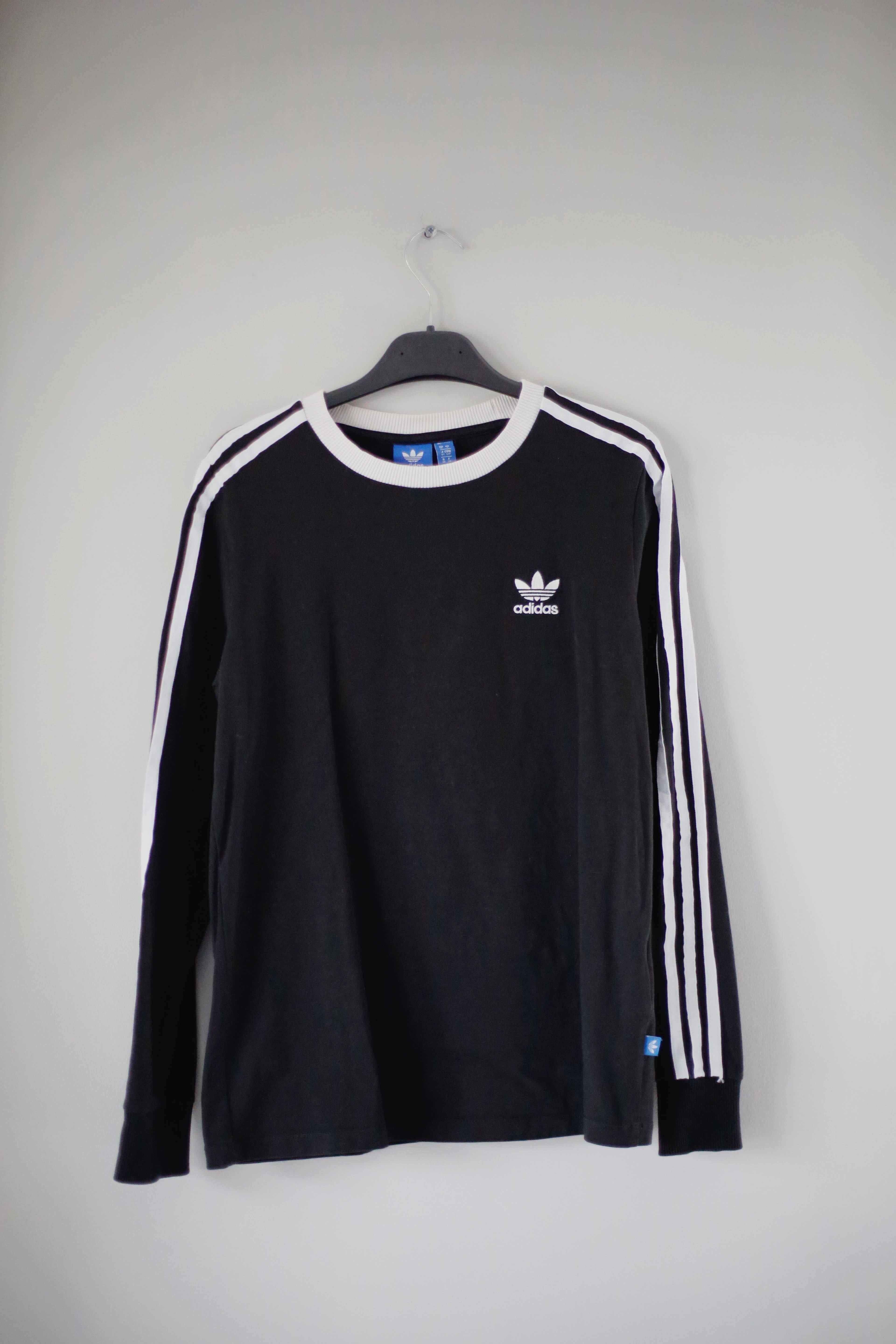 Adidas longsleeve Shirt Oberteil schwarz weiß 36 S einfarbig