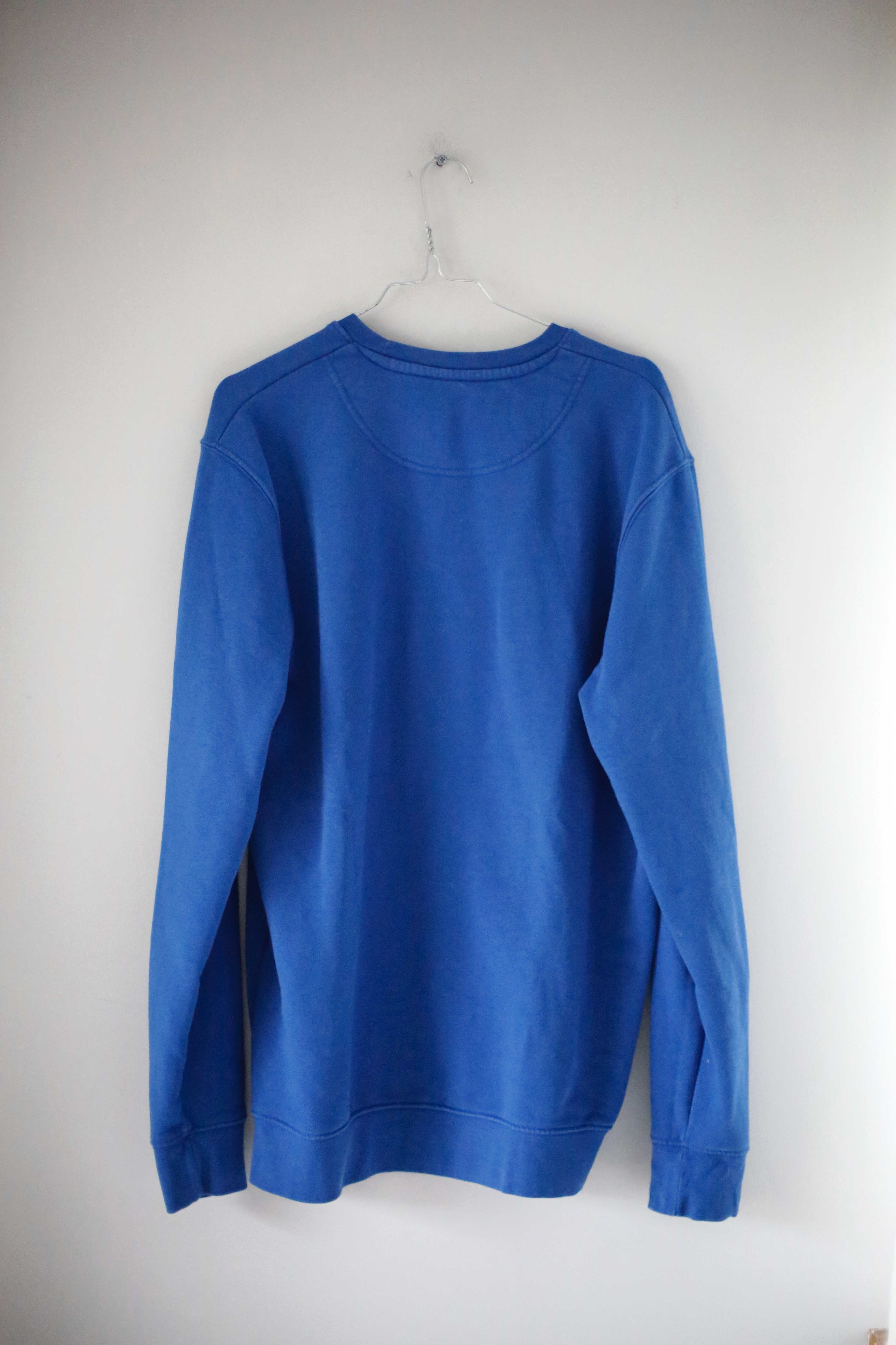 Pullover XL Dunkelblau Dino bestickt Blau Sweater Hoodie einfarbig