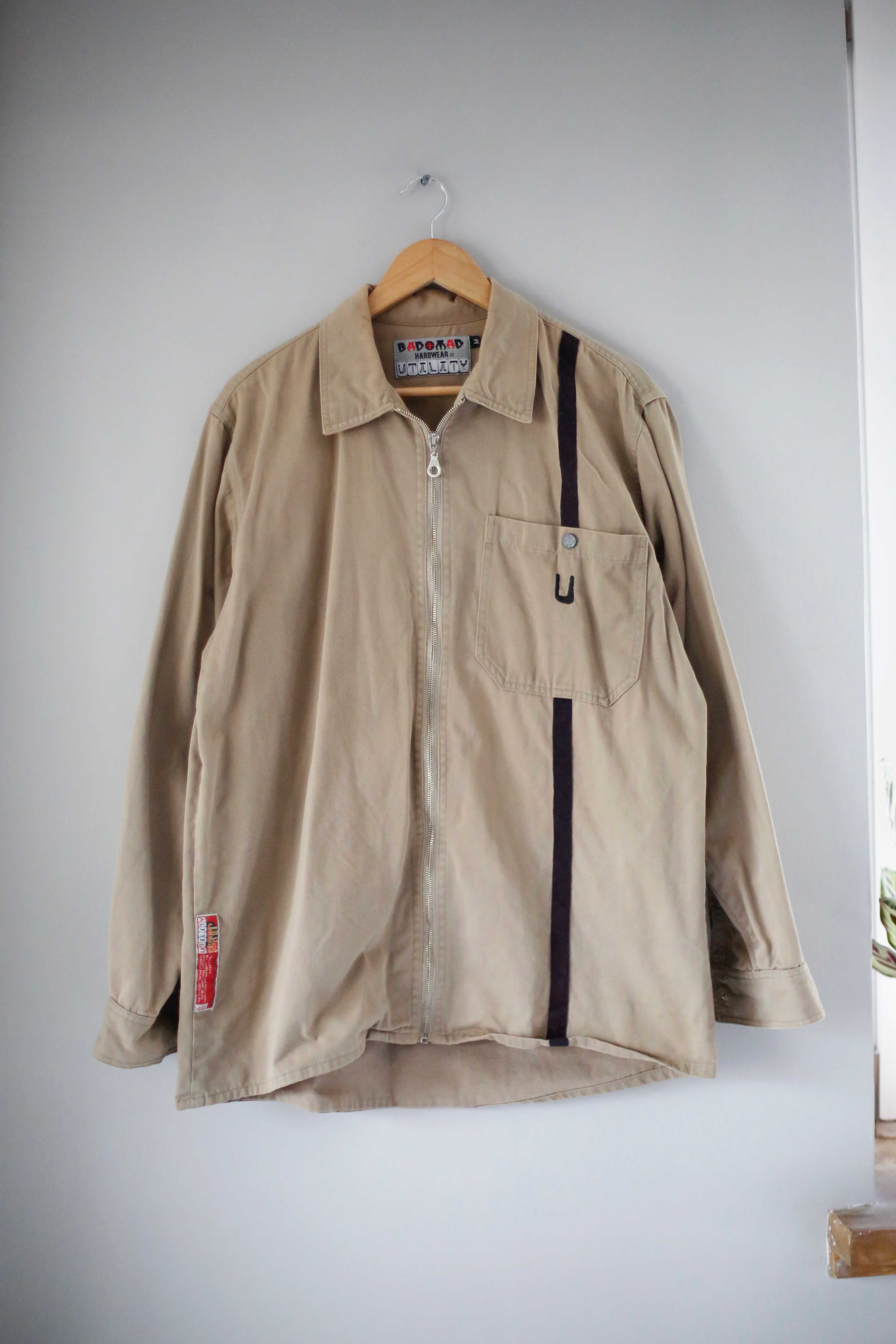 Bad+ Mad Hardwear Jacke Creme Beige braun M Hemdjacke true Vintage