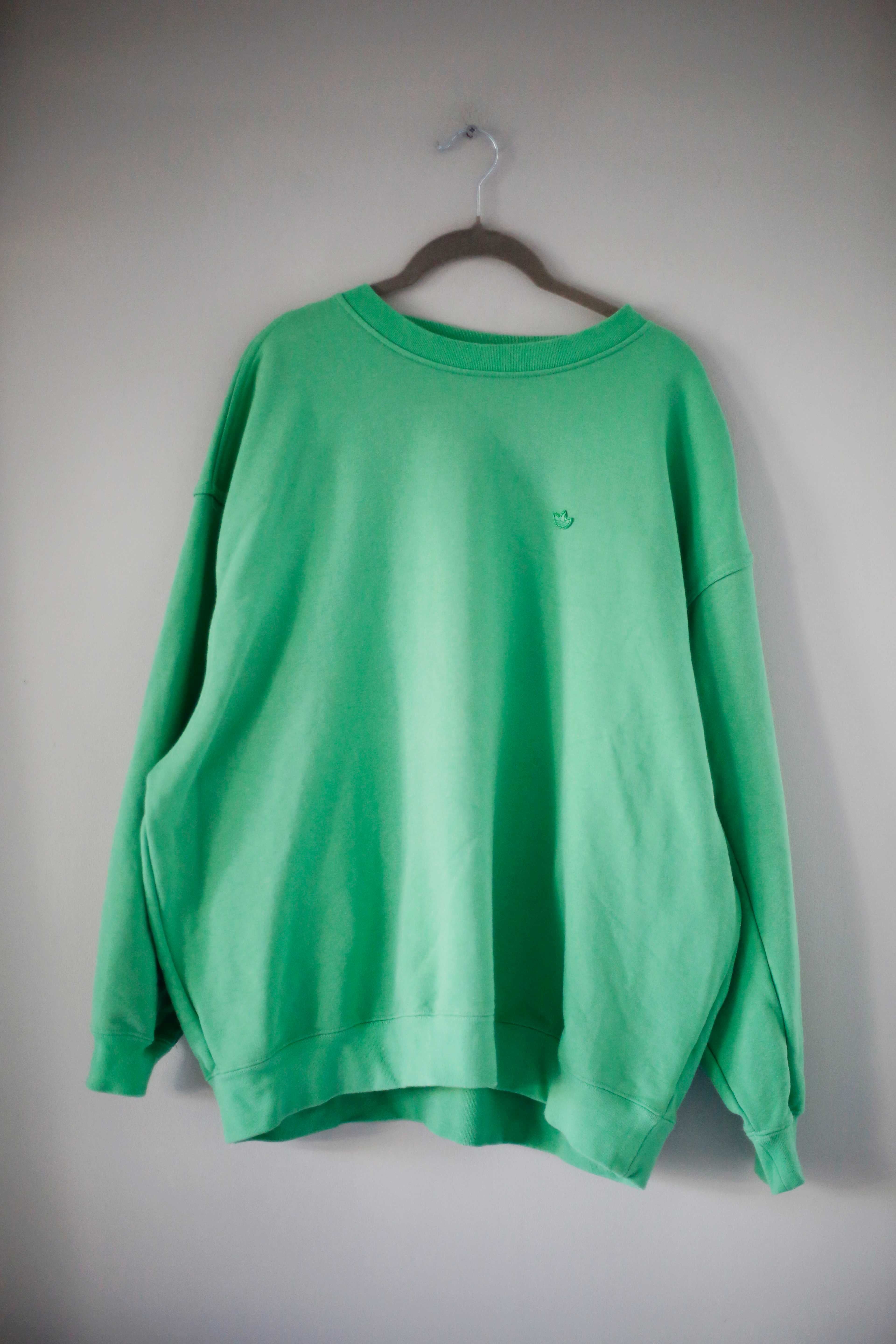 Adidas Pullover Grün 36 S basic Langarm uni boxy oversized Apfelgrün