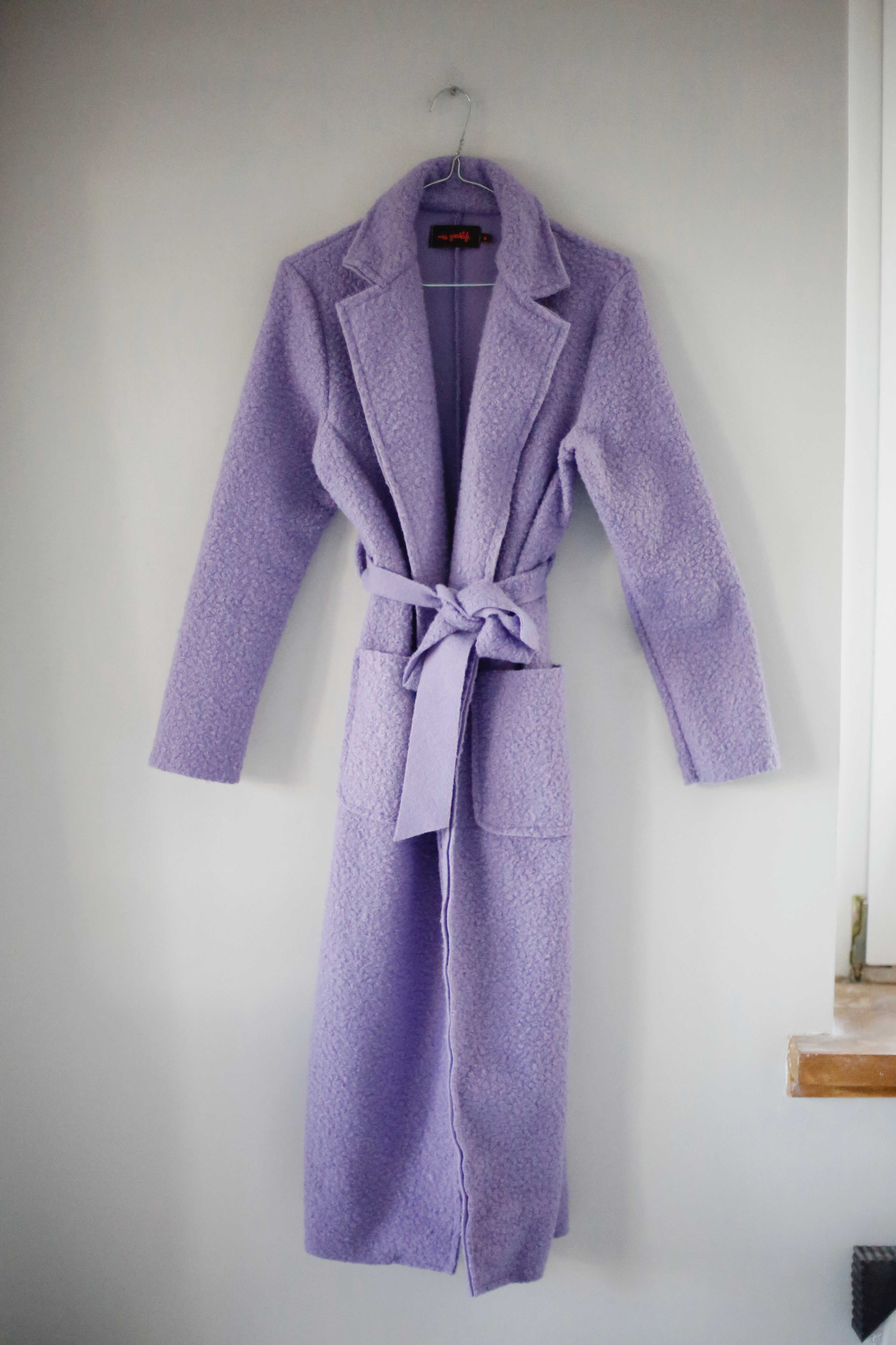 Miss Goodlife Mantel Lila Flieder 36 S Trenchcoat Wickelmantel