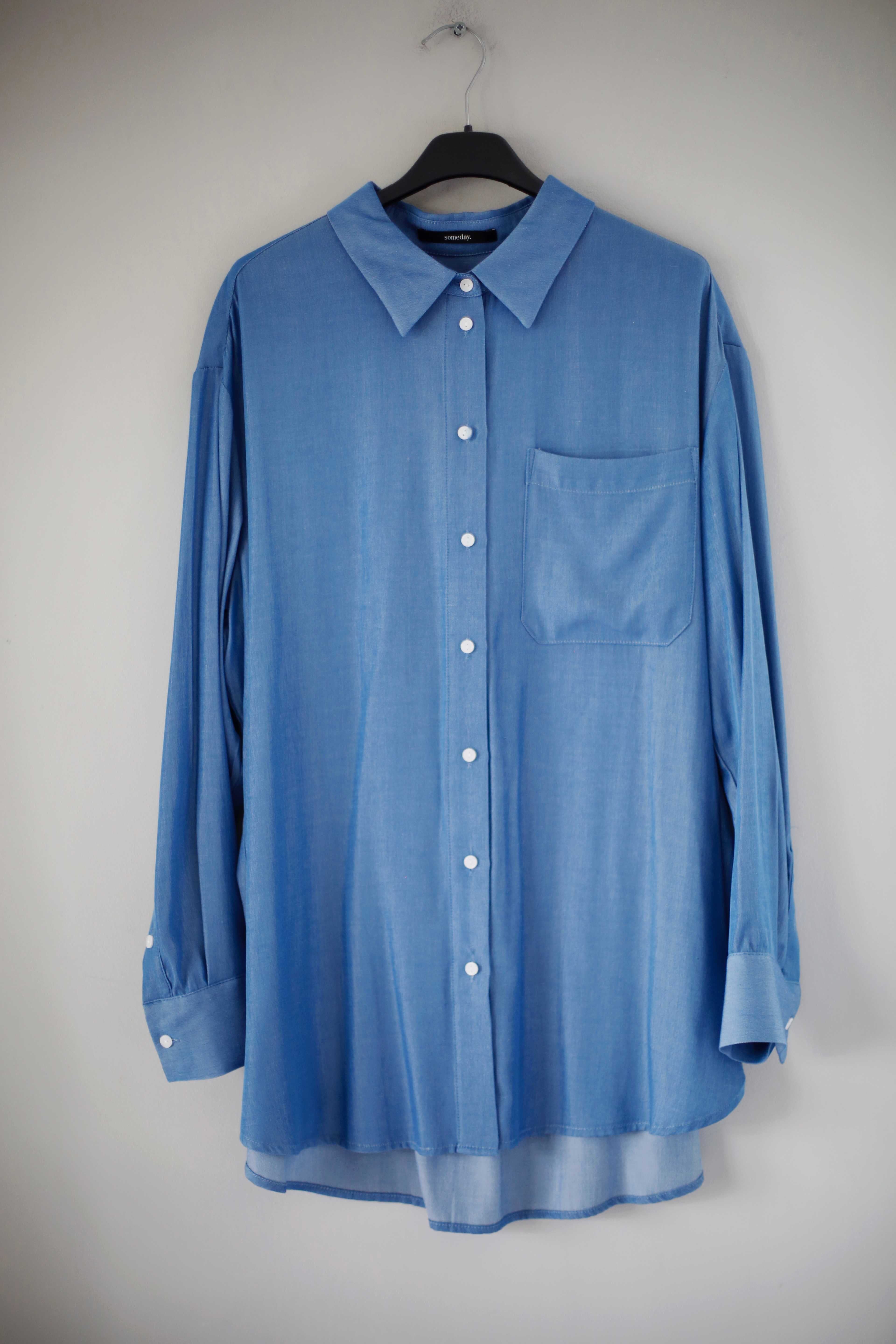Someday Bluse Blau Zenisa Langarm Hemd Shirt Hellblau 38 M 40 L