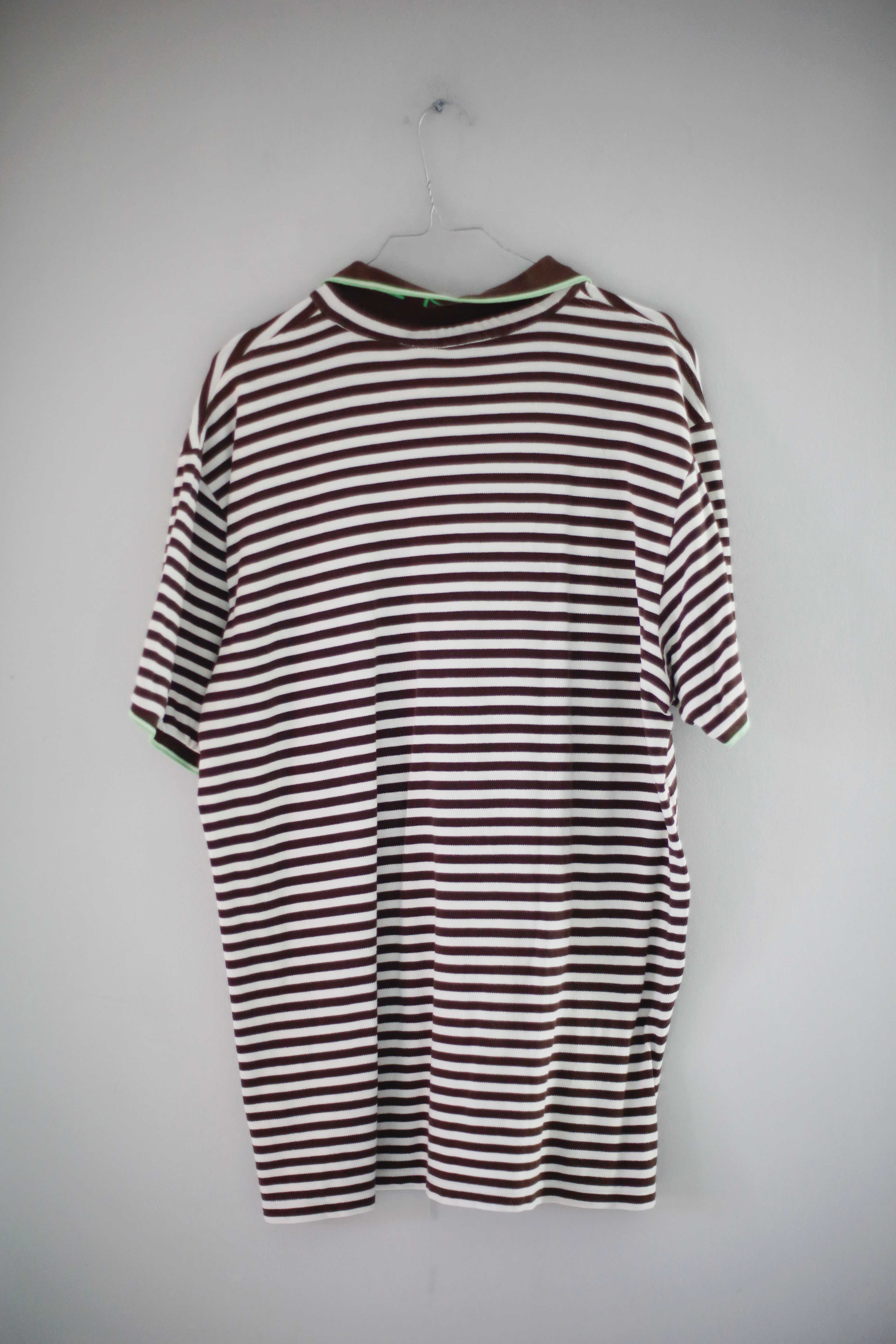 Etro Milano Shirt Poloshirt Braun Weiß gestreift Streifenshirt XXXL