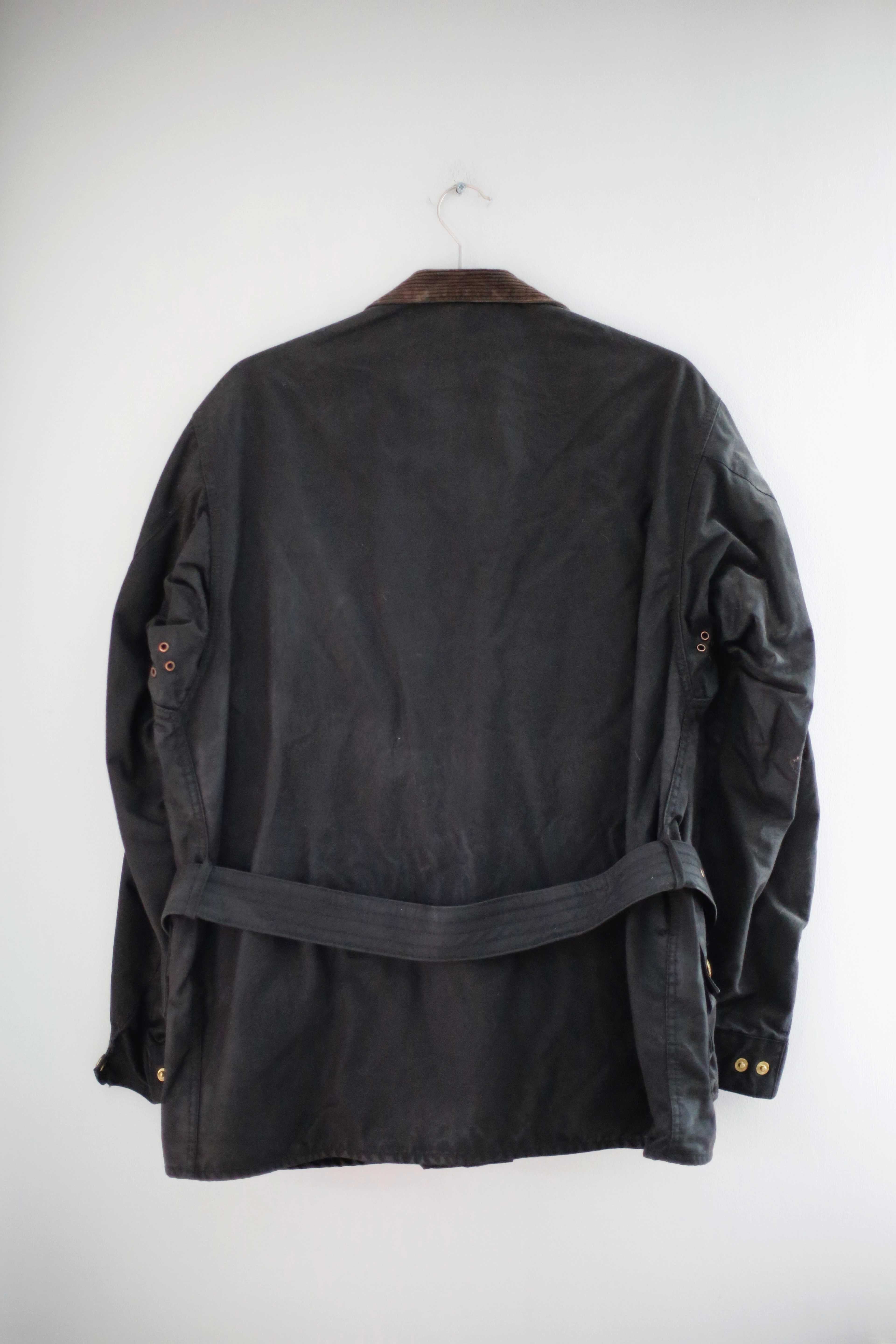 Barbour International Jacke C44 Wachsjacke Grün Khaki Gurt 112 CM Regenjacke