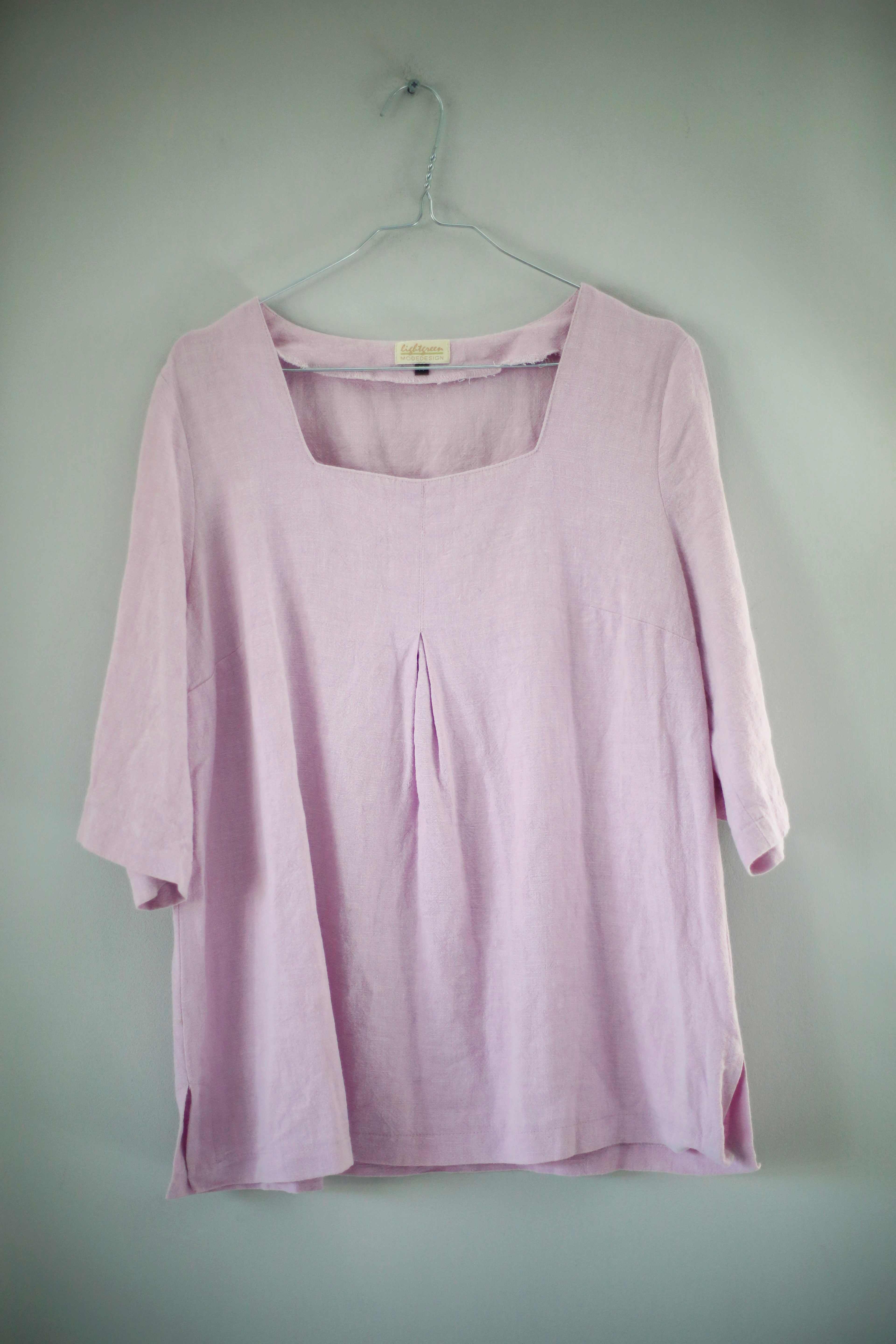 Lightgreen Modedesign Bluse Hemd Shirt 38 M Rosa Leinen Leinenshirt