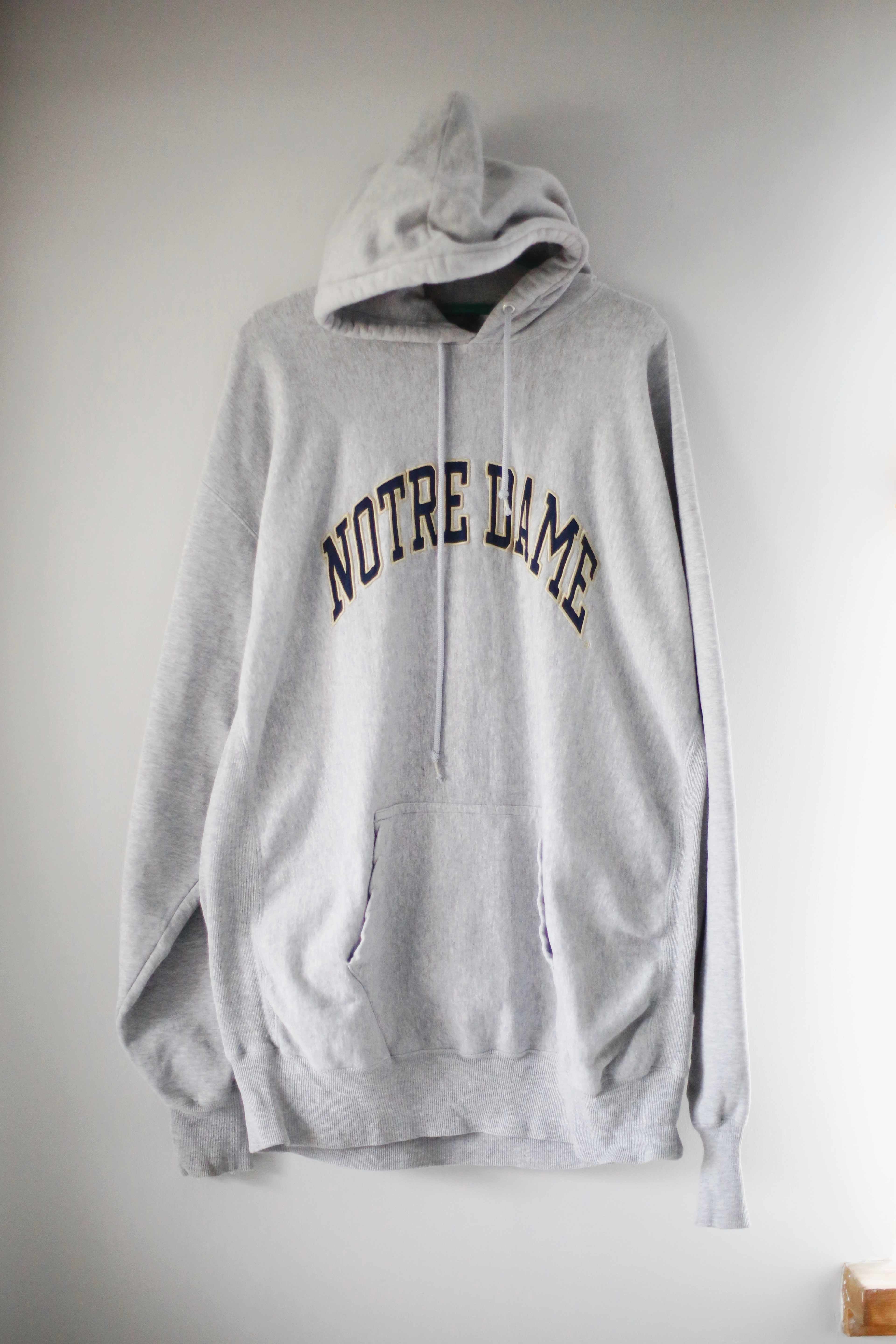XXL Sweater Hoodie Notre Dame grau basic Kapuzenpullover Oversized