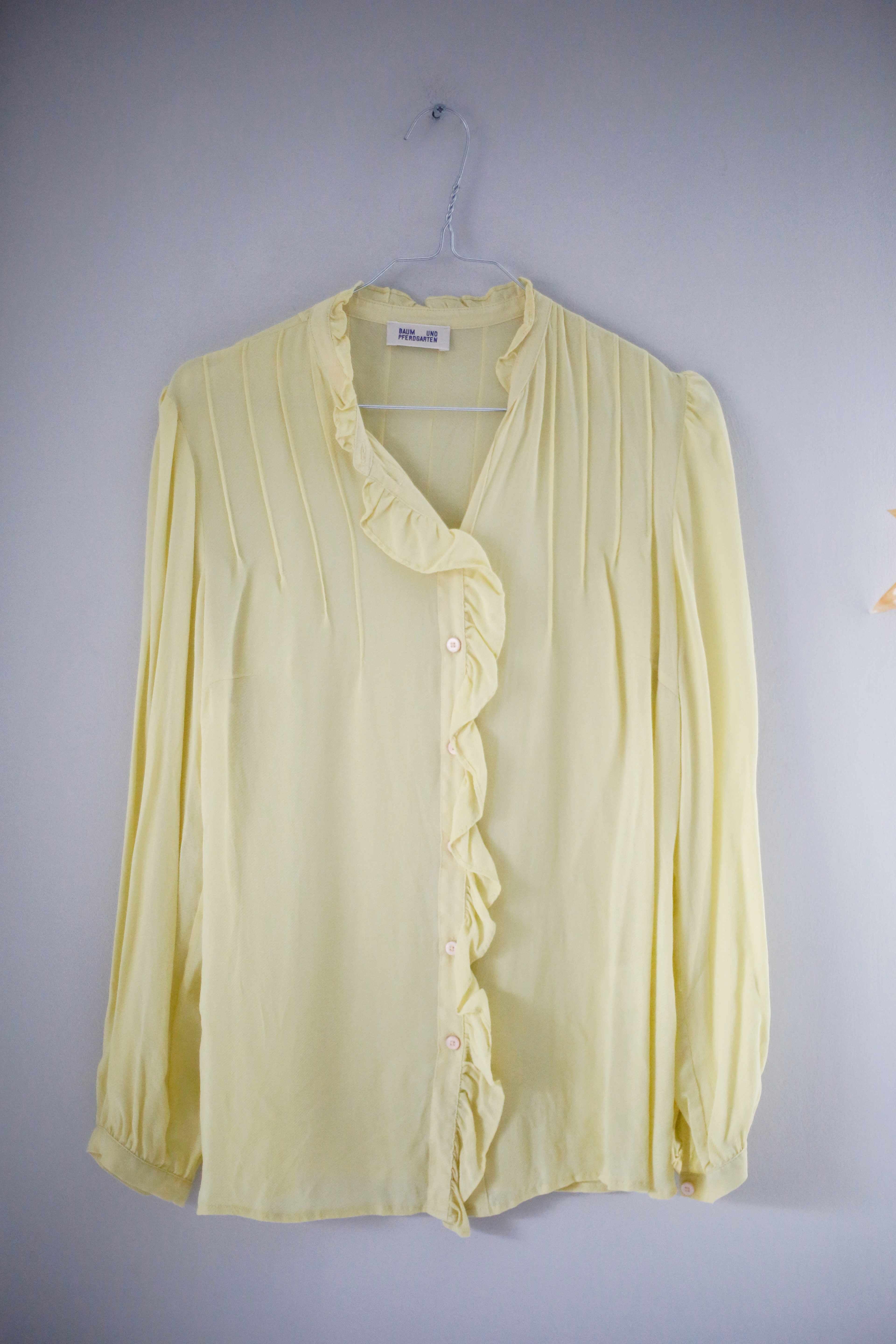 Baum & Pferdgarten Bluse gelb Pastellgelb Seidenbluse Seide 38 M Silk