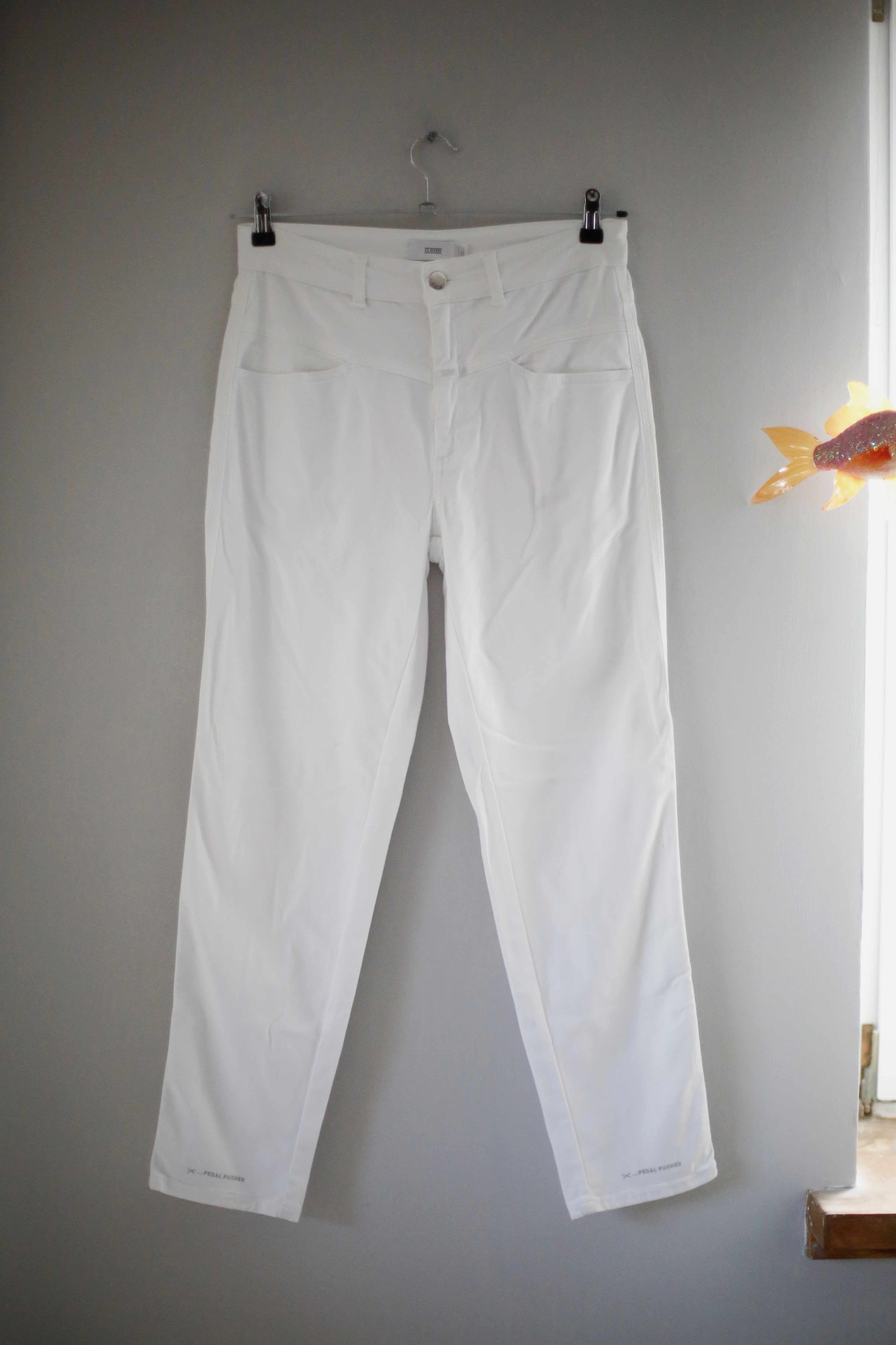 closed hose pedal pusher Closed Hose weiß Pedal Pusher 36 S slim high waist basic einfarbig wei – Handpicked pieces