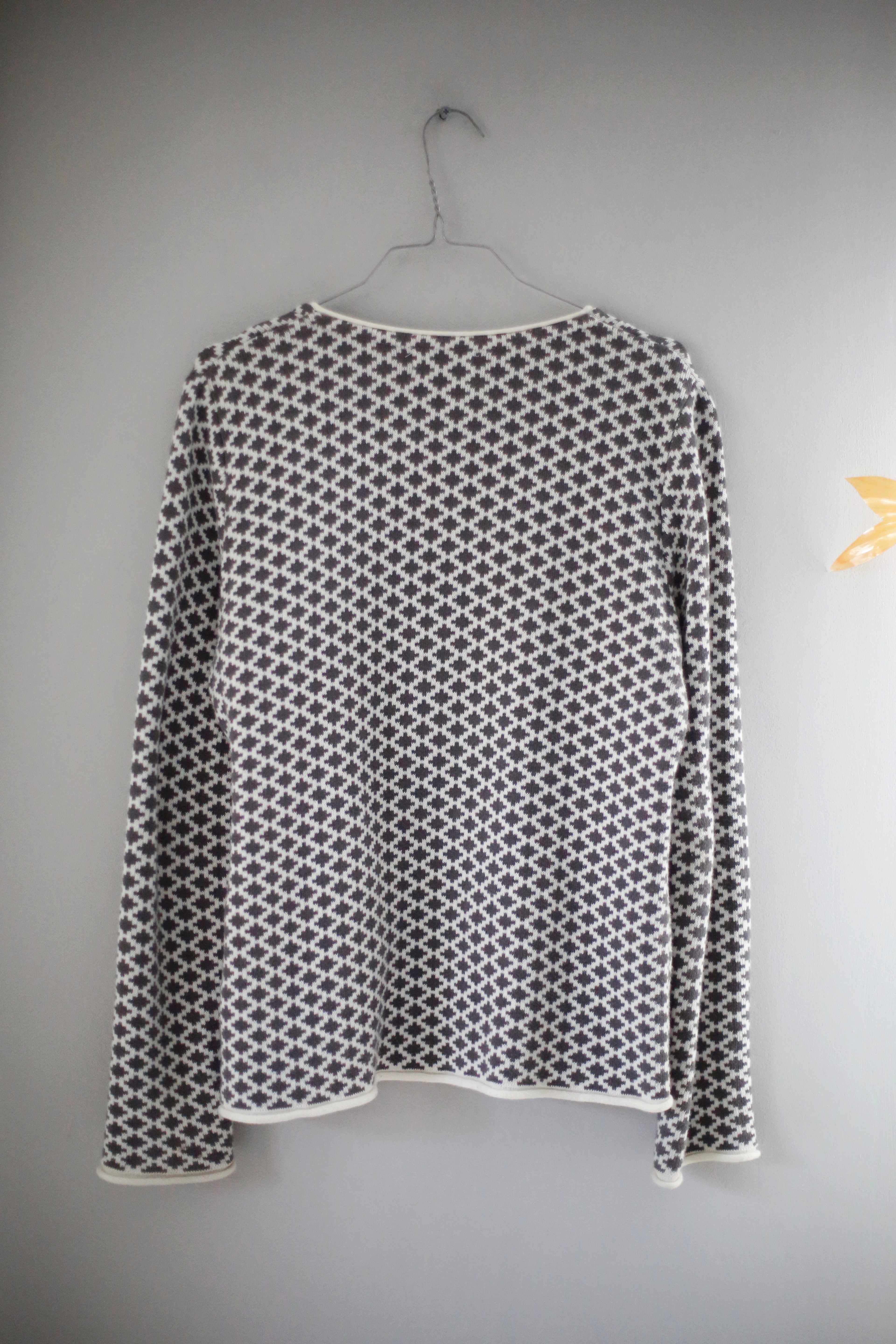 Scandic Jacke Strickjacke Cardigan 38 M Wickeljacke grau Muster gemustert