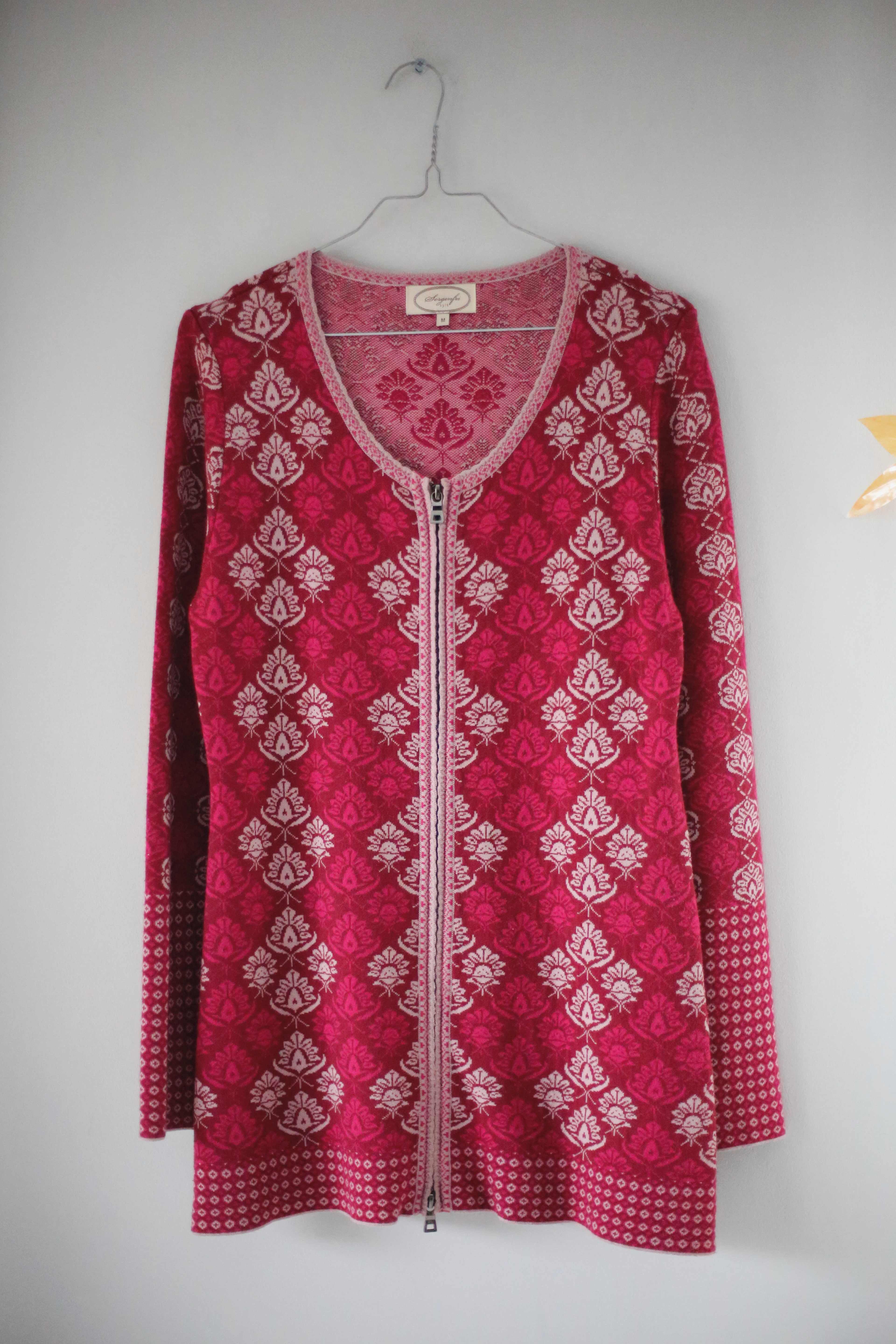 Sorgenfri Sylt Cardigan Strickjacke rosa Pink 38 M Muster knit wear