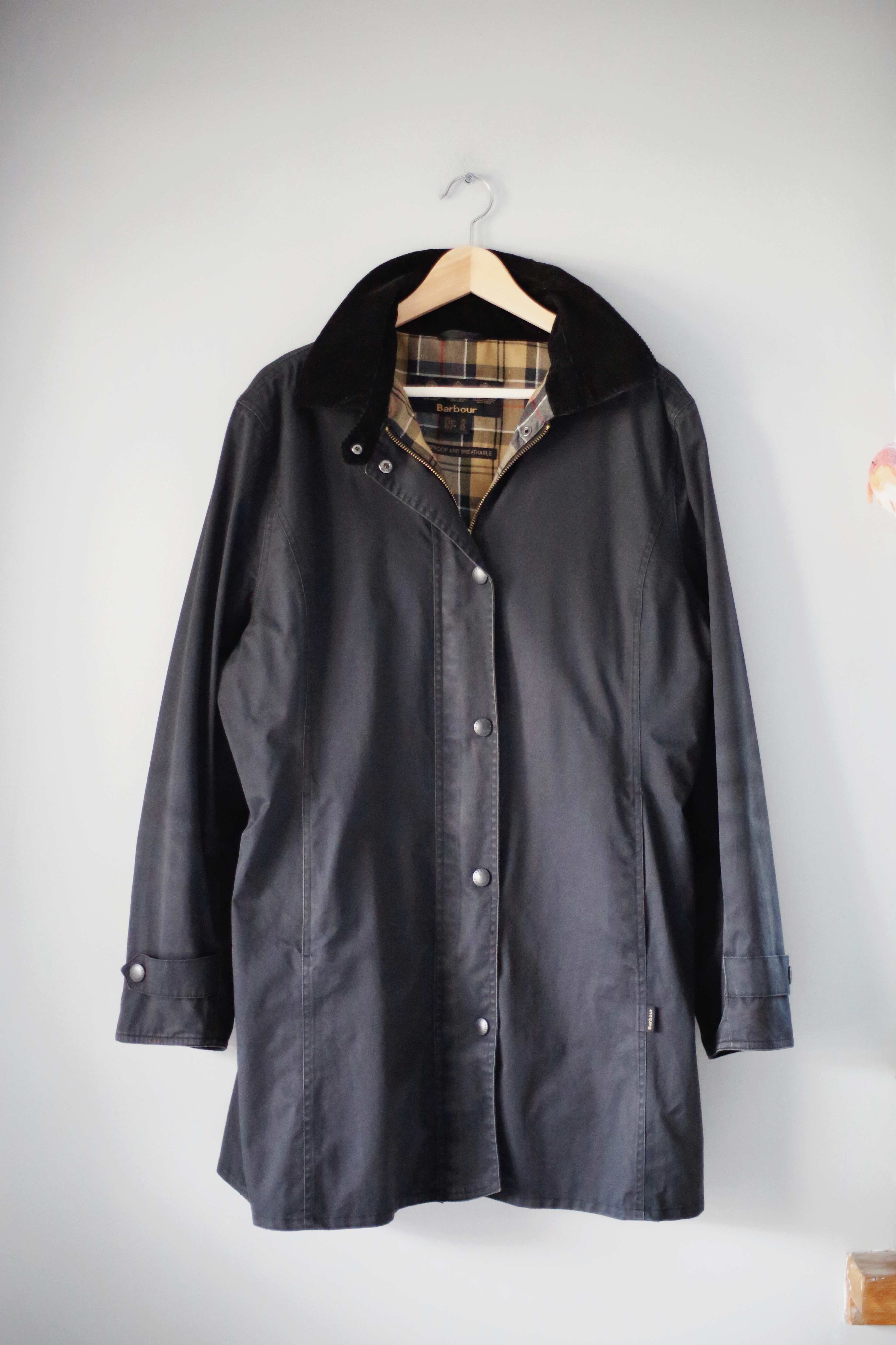 Barbour Jacke schwarz Wachsjacke 16 42 M Mantel basic