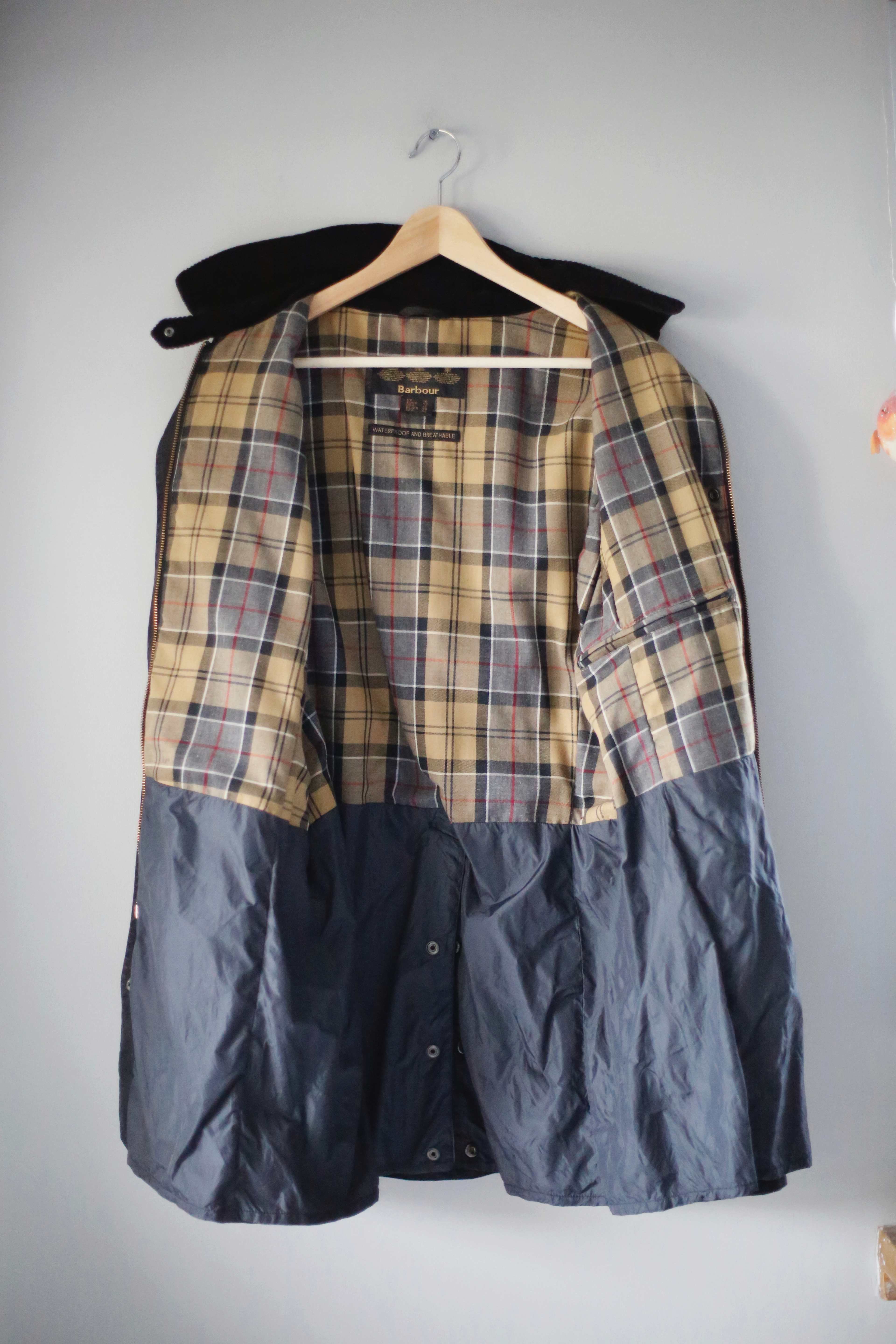 Barbour Jacke schwarz Wachsjacke 16 42 M Mantel basic