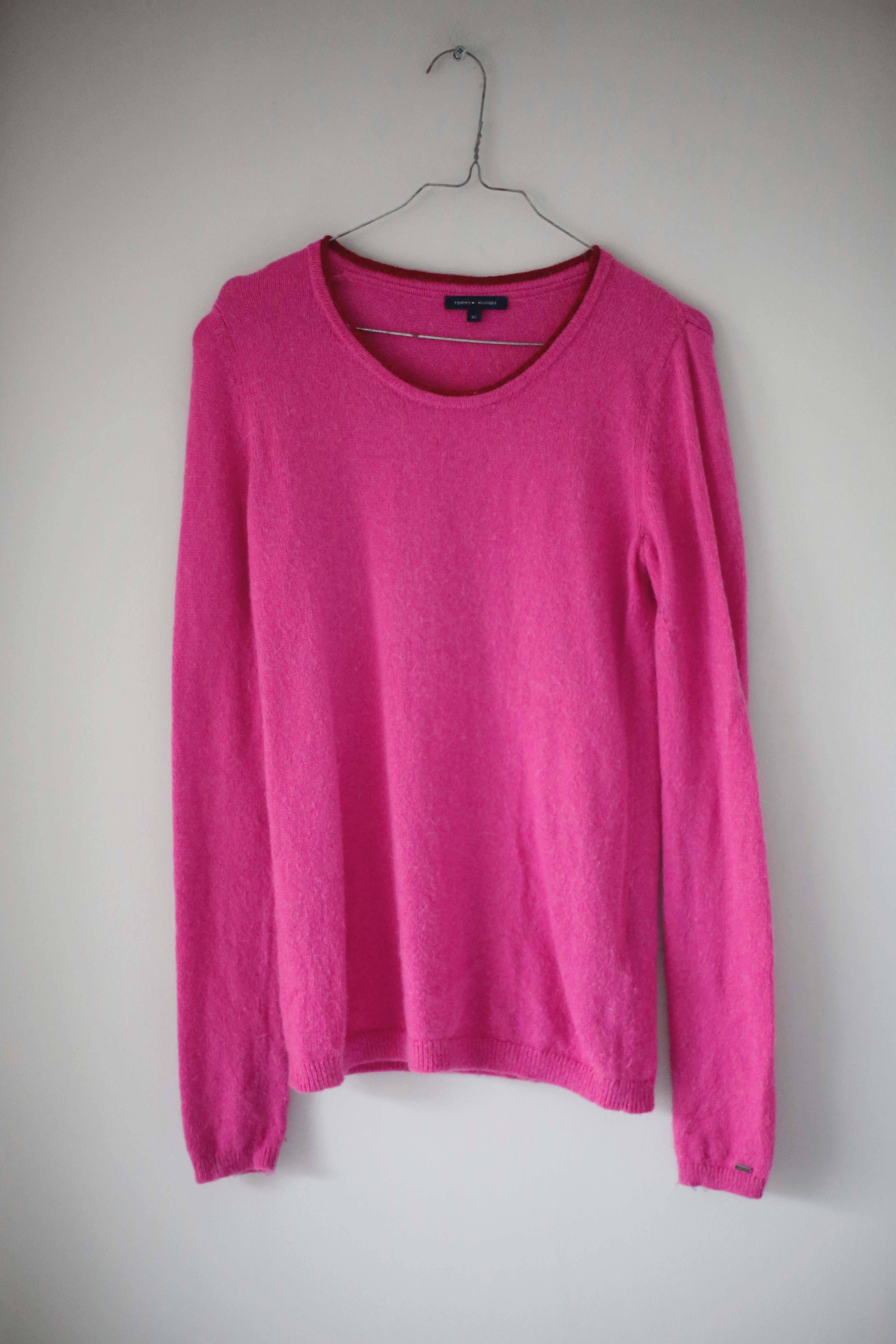 Tommy Hilfiger Pullover Sweater Pink XS Wolle Mohair Strickpullover