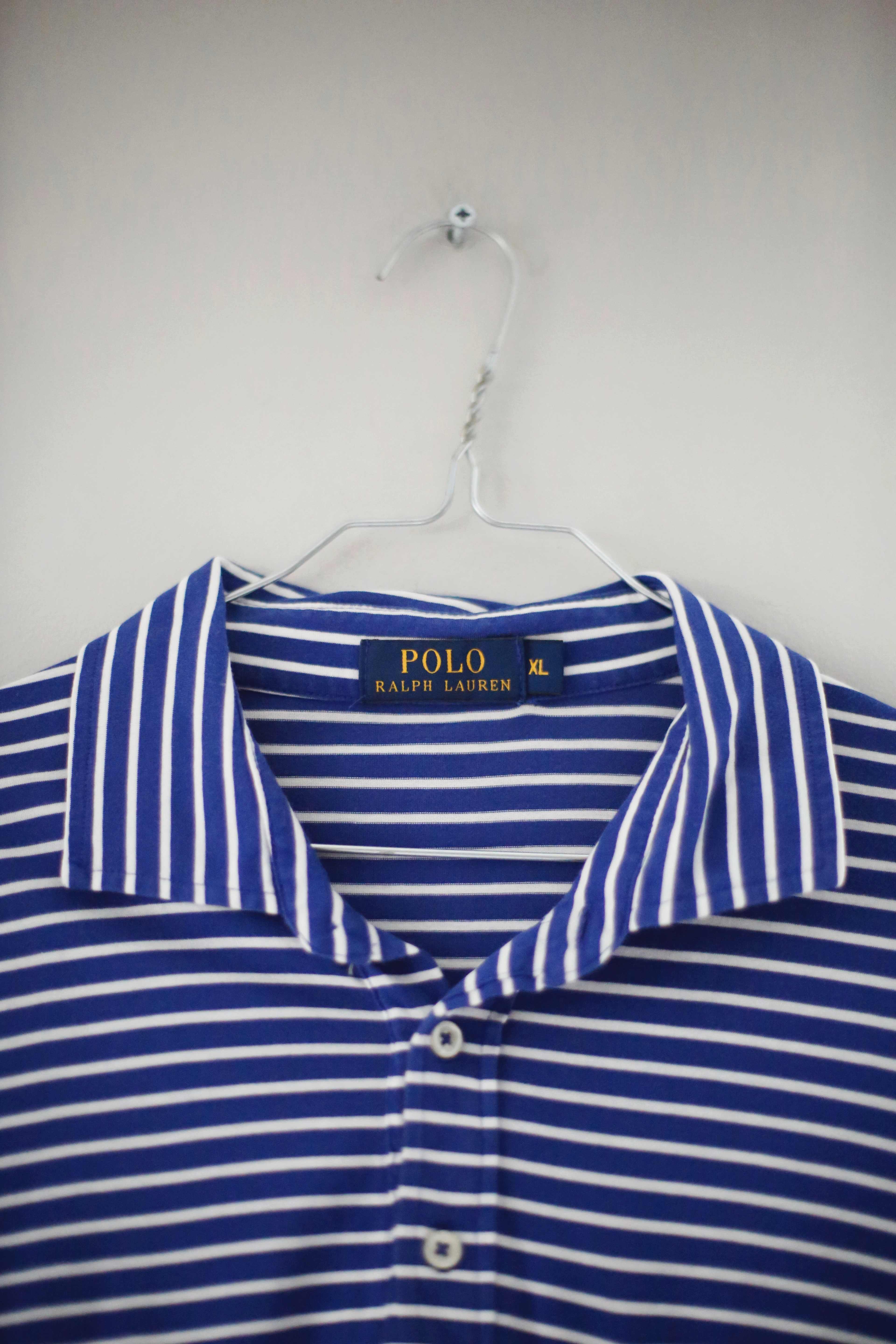 Polo Ralph Lauren Longsleeve Blau weiß gestreift Streifenshirt XL Marine