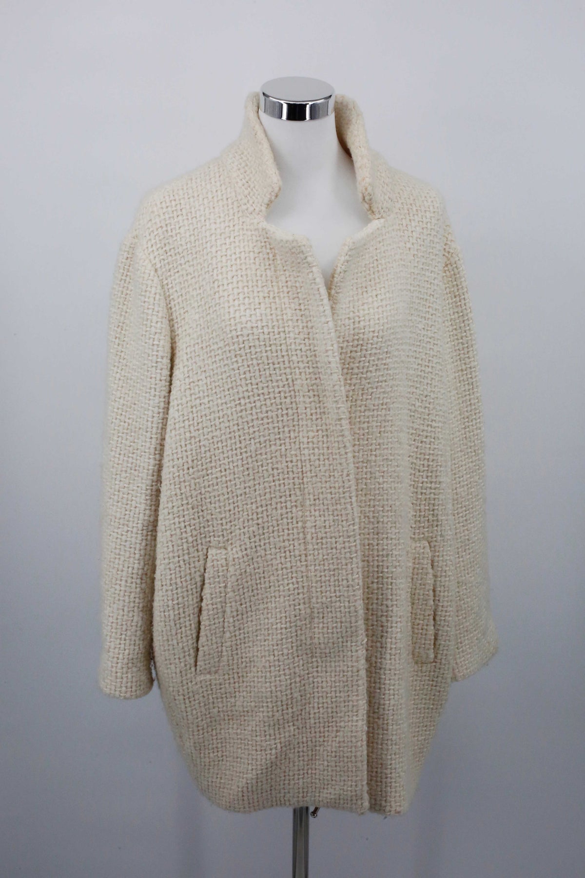 Closed Mantel Creme Beige Wolle Wollmantel 40 L Wintermantel Weiß