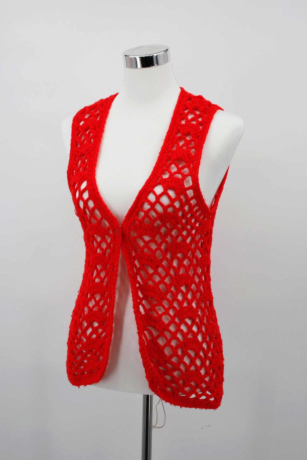 Häkelweste Weste rot gehäkelt 38 M true Vintage basic