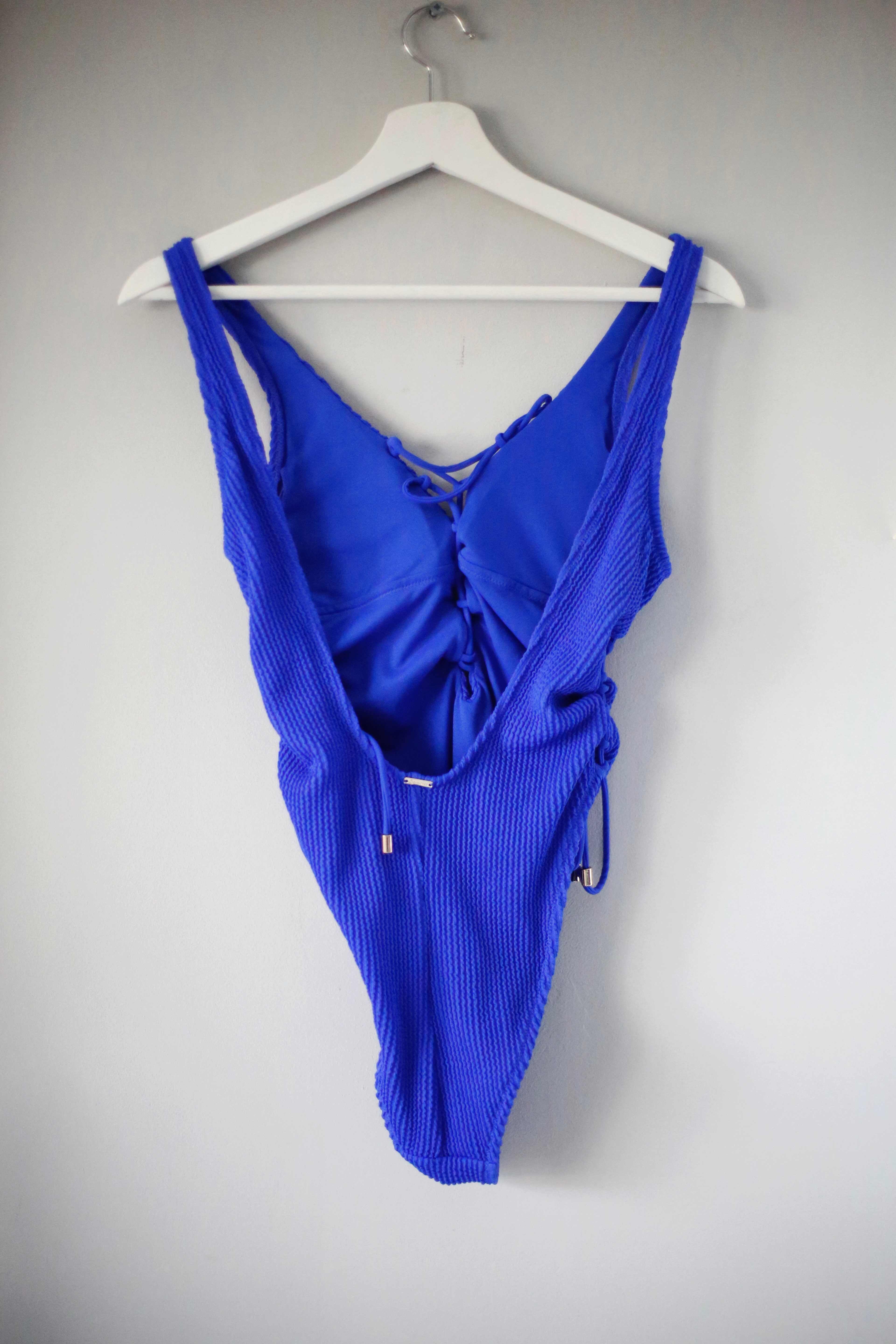 Badeanzug Blau Censored 36 S einfarbig Einteiler