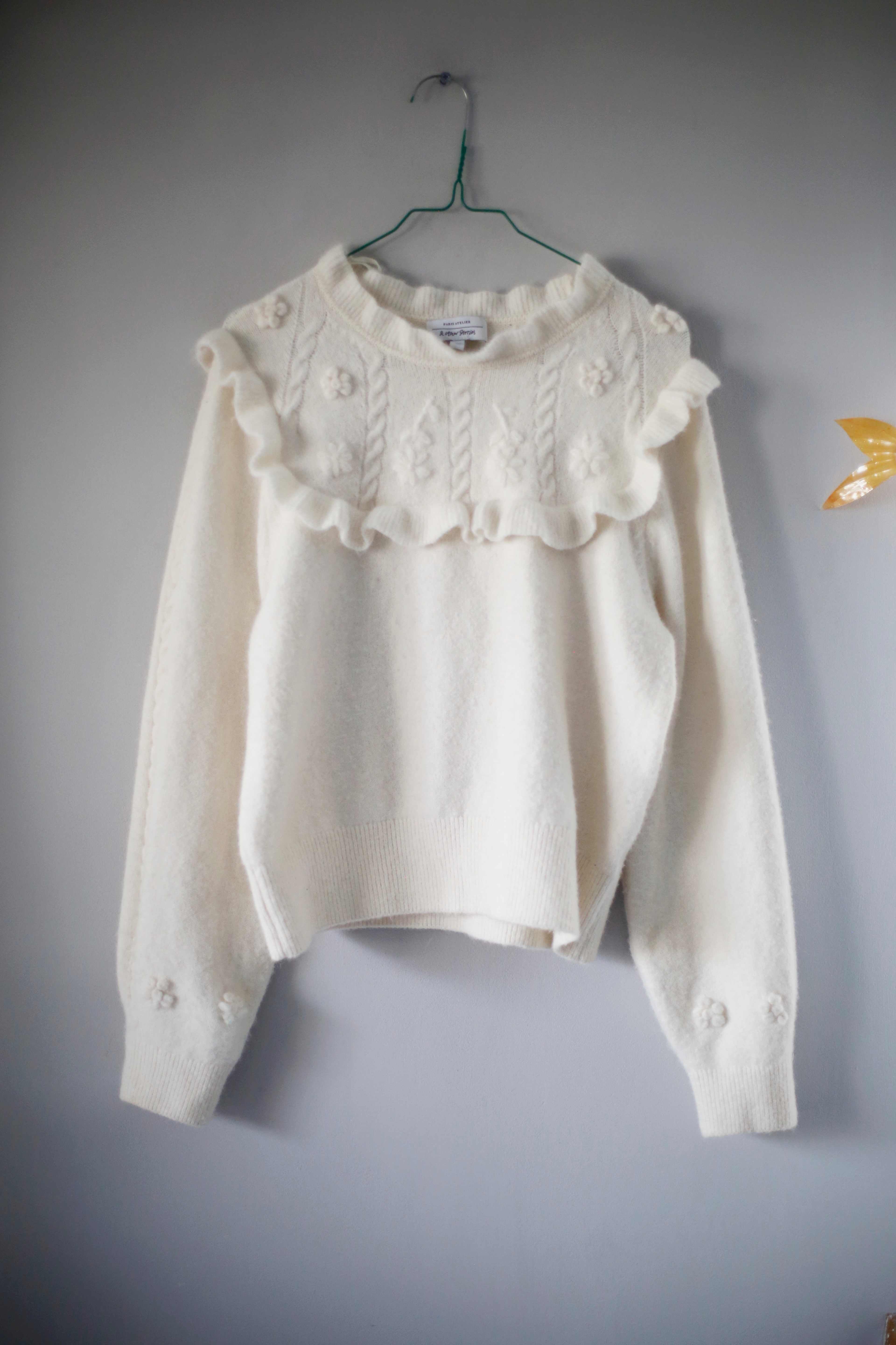 &other stories Pullover Sweater Creme Beige gestrickt Wolle 38 M Paris Atelier