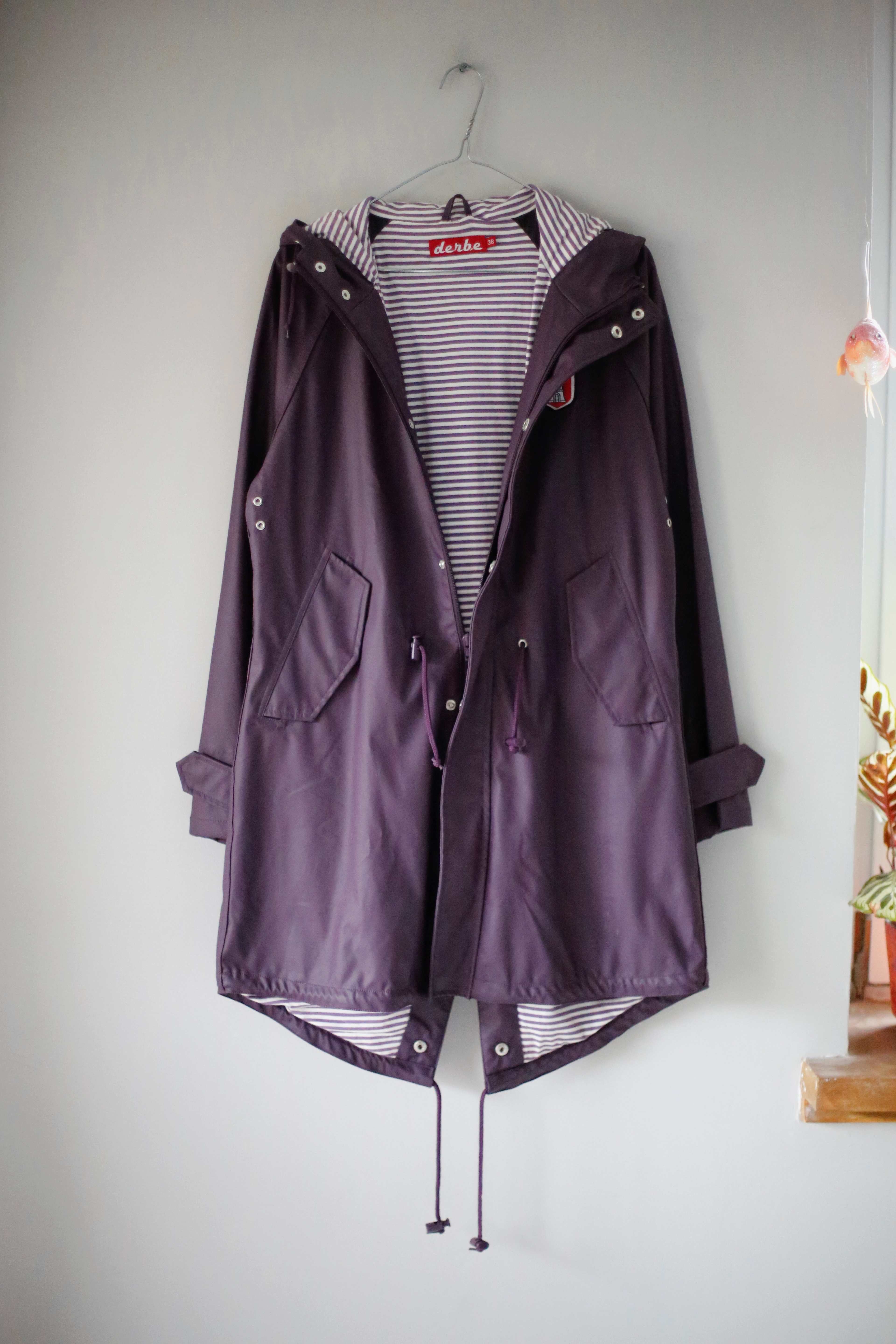 Derbe Hamburg Jacke Regenjacke Lila Violett 38 M Regenmantel Mantel Nerz