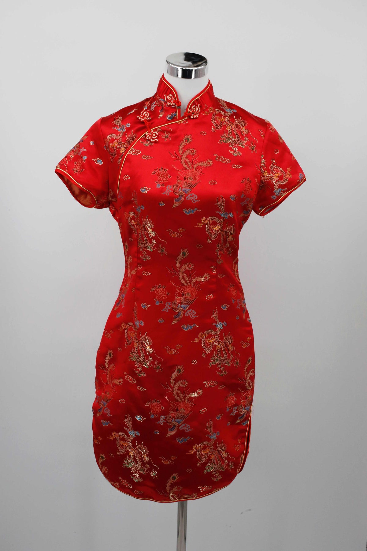 Alex Lime Kleid Asiatisch rot Midi Midikleid chinesisch 38 M Cheongsam-Minikleid