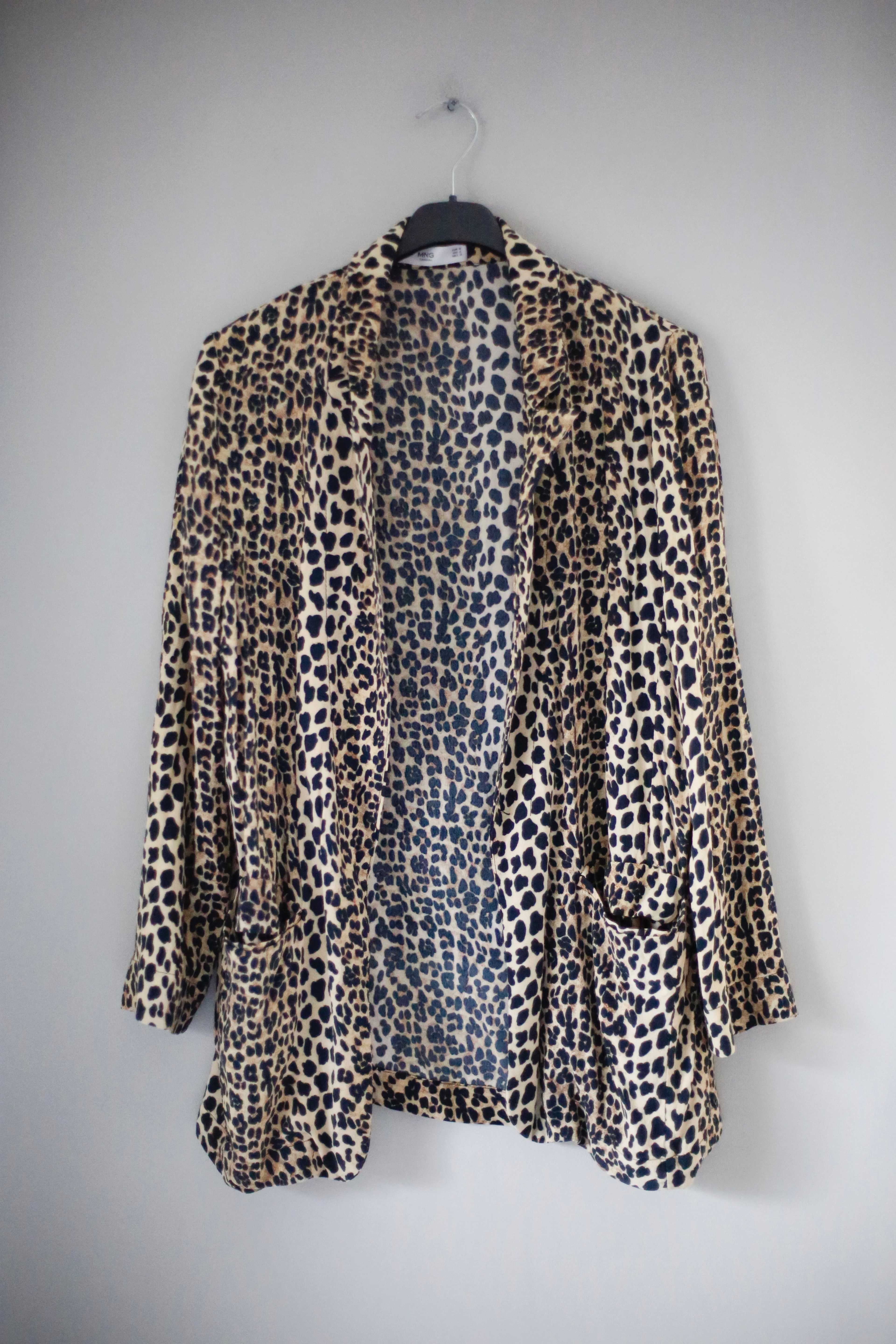 Mango Jacke Cardigan 38 M Leo Leopardenmuster Animalprint Cape offen