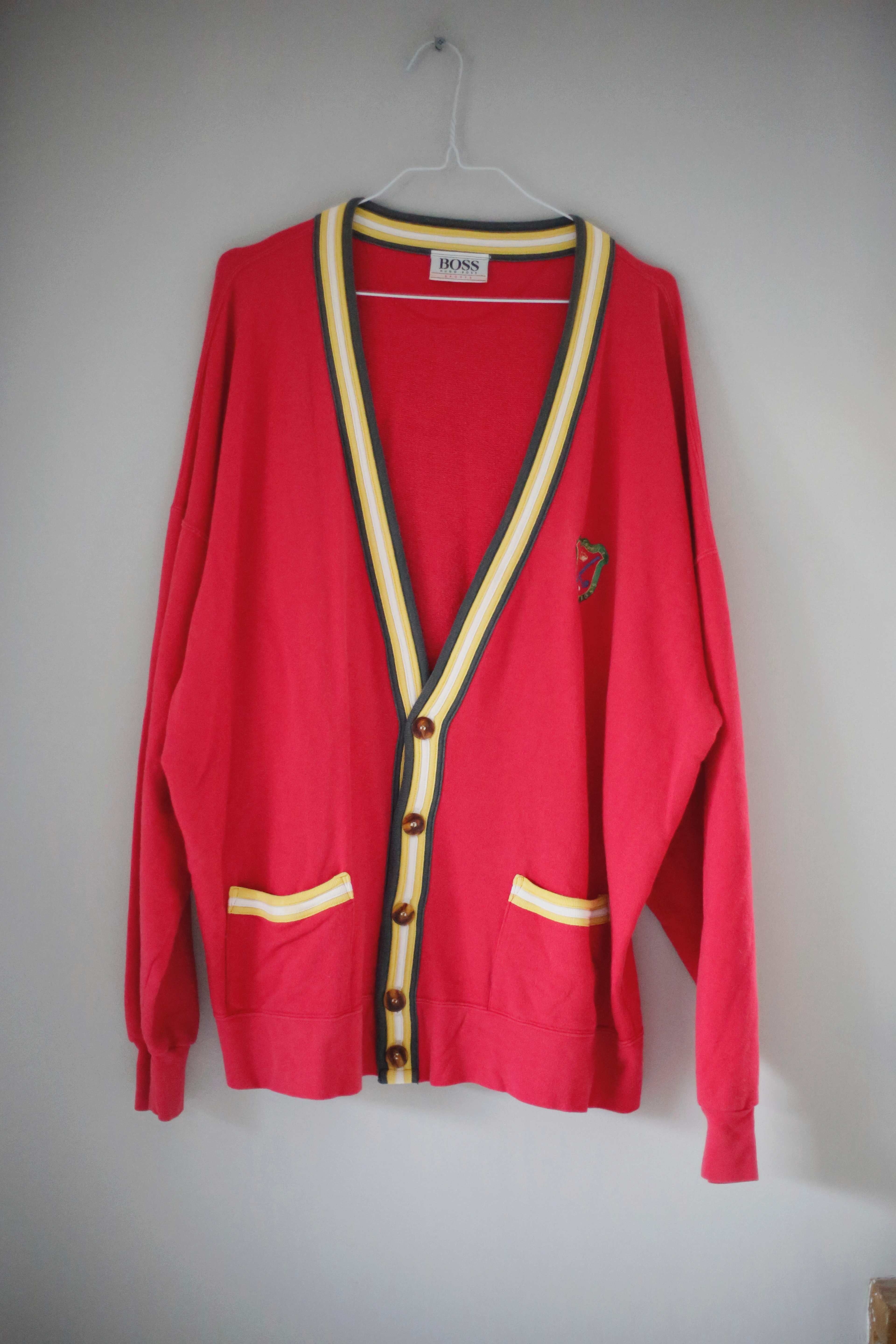 Hugo Boss Sports Golf true Vintage Cardigan rot M L Strickjacke