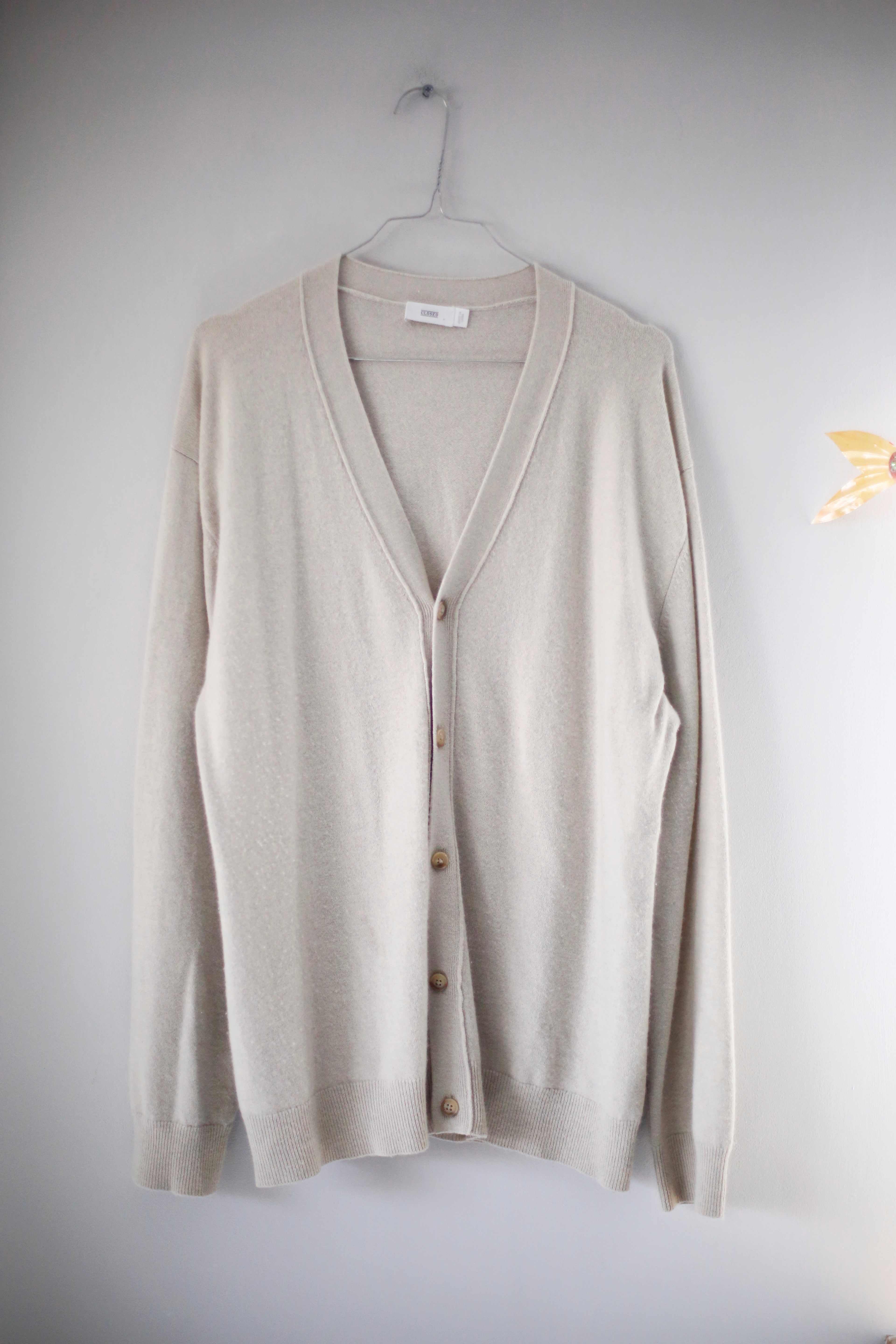 Closed Cardigan Strickjacke 38 M Wolle Pullover Knöpfe Beige braun