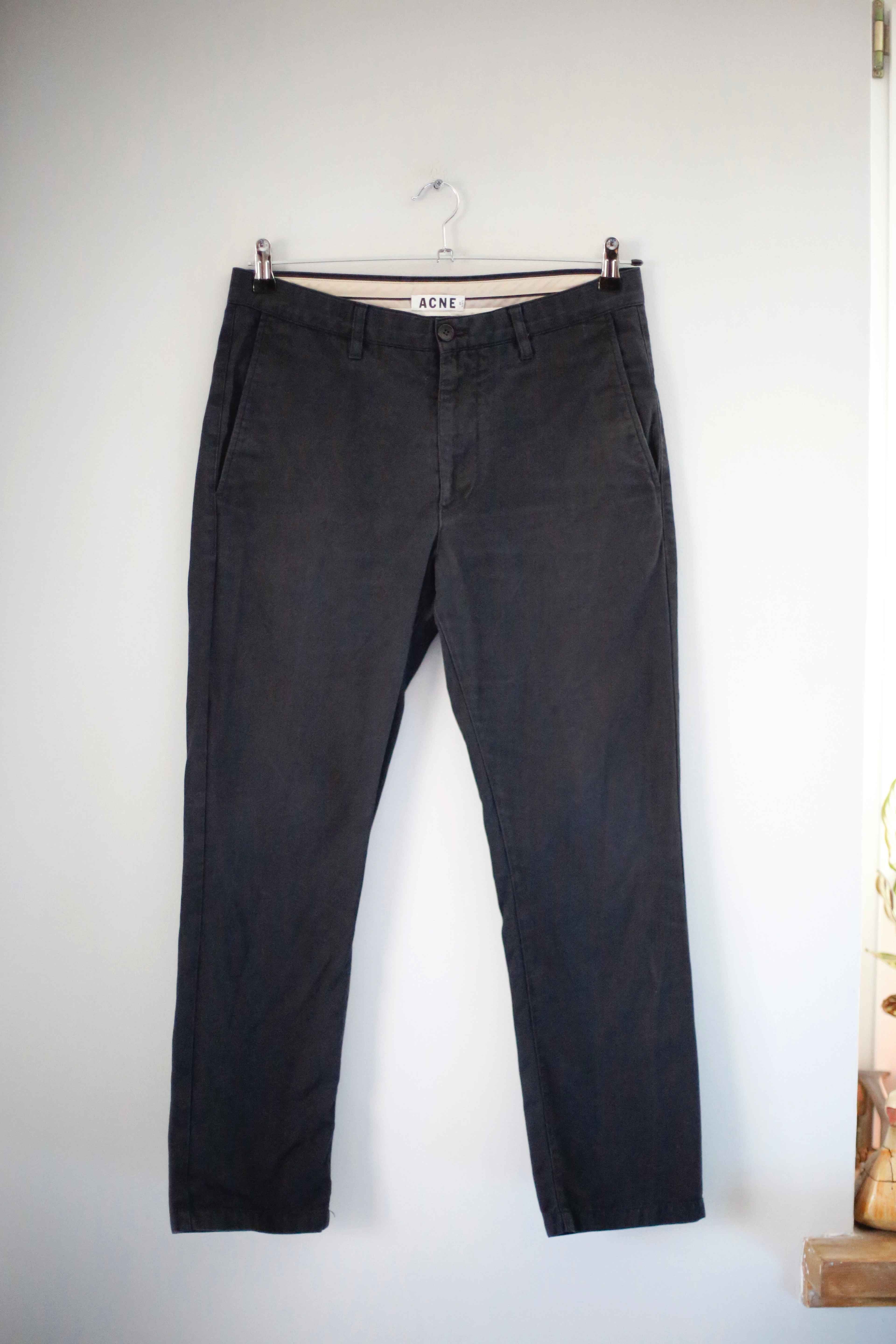 Acne Hose dunkelblau 50 Chino Stoffhose M Blau Sommerhose straight fit