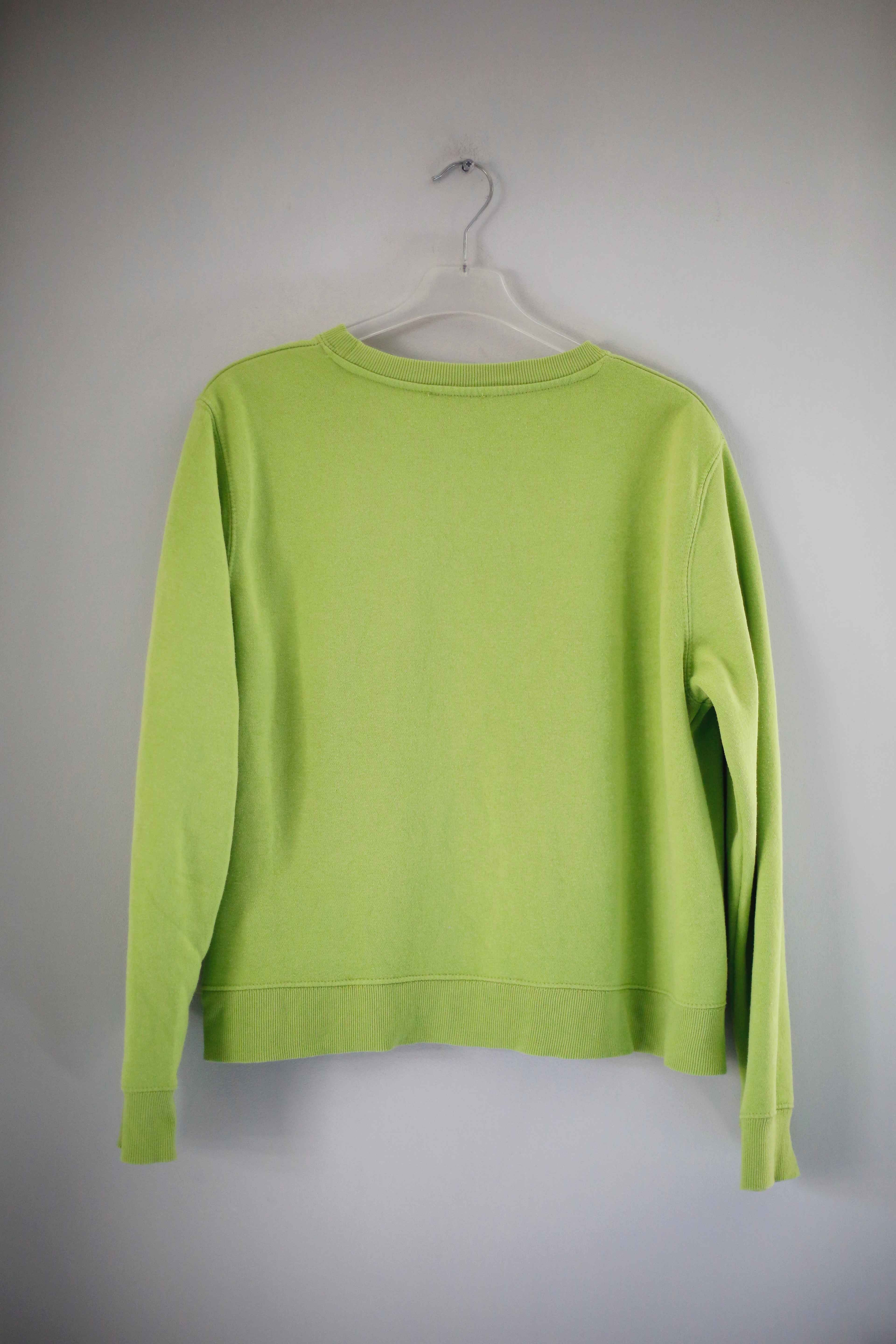 Zara Pullover Sweater Grün Hellgrün 40 L basic Oberteil Print Brust