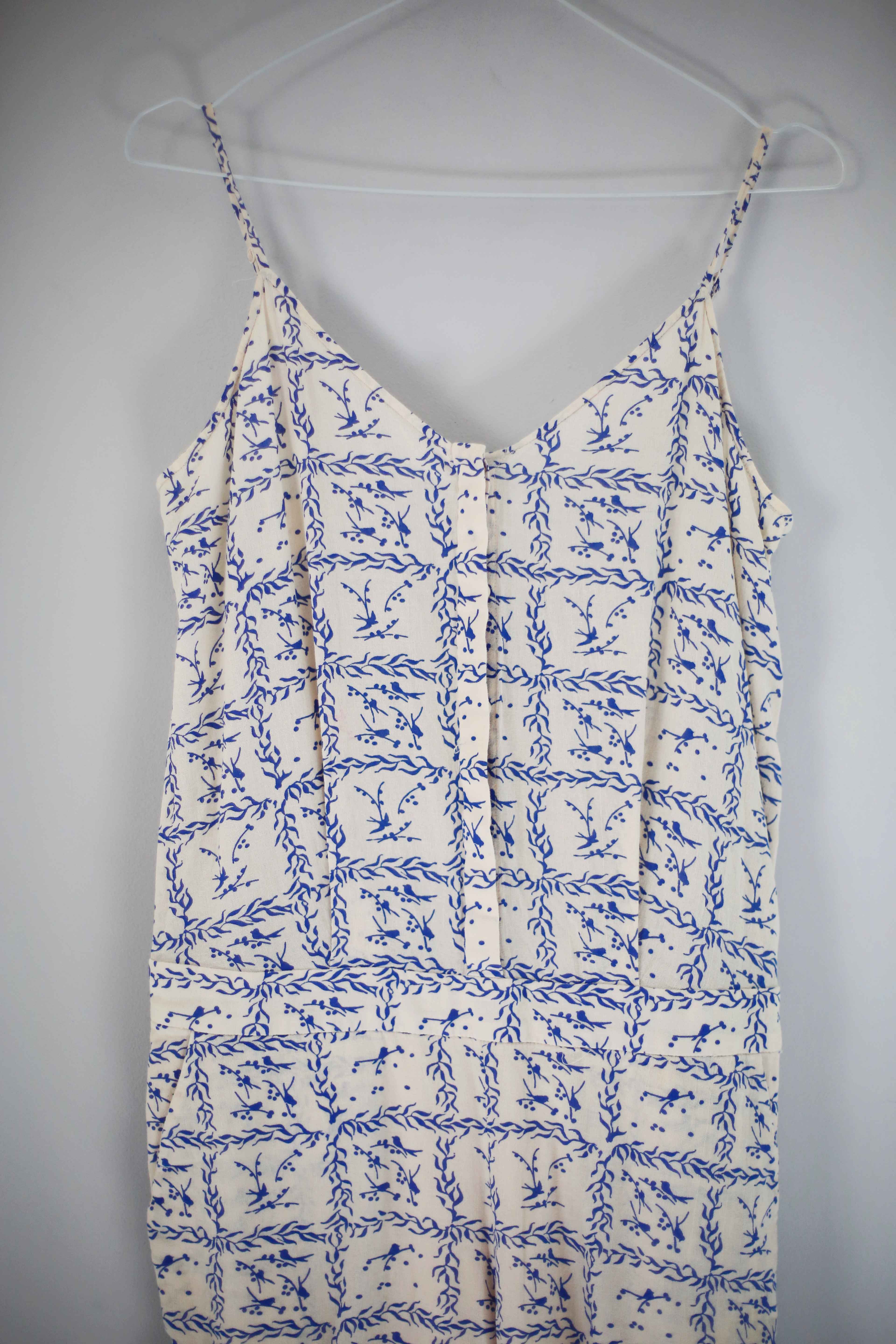 &other stories Overall Anzug Einteiler Ganzkörperanzug Creme Blau 36 S