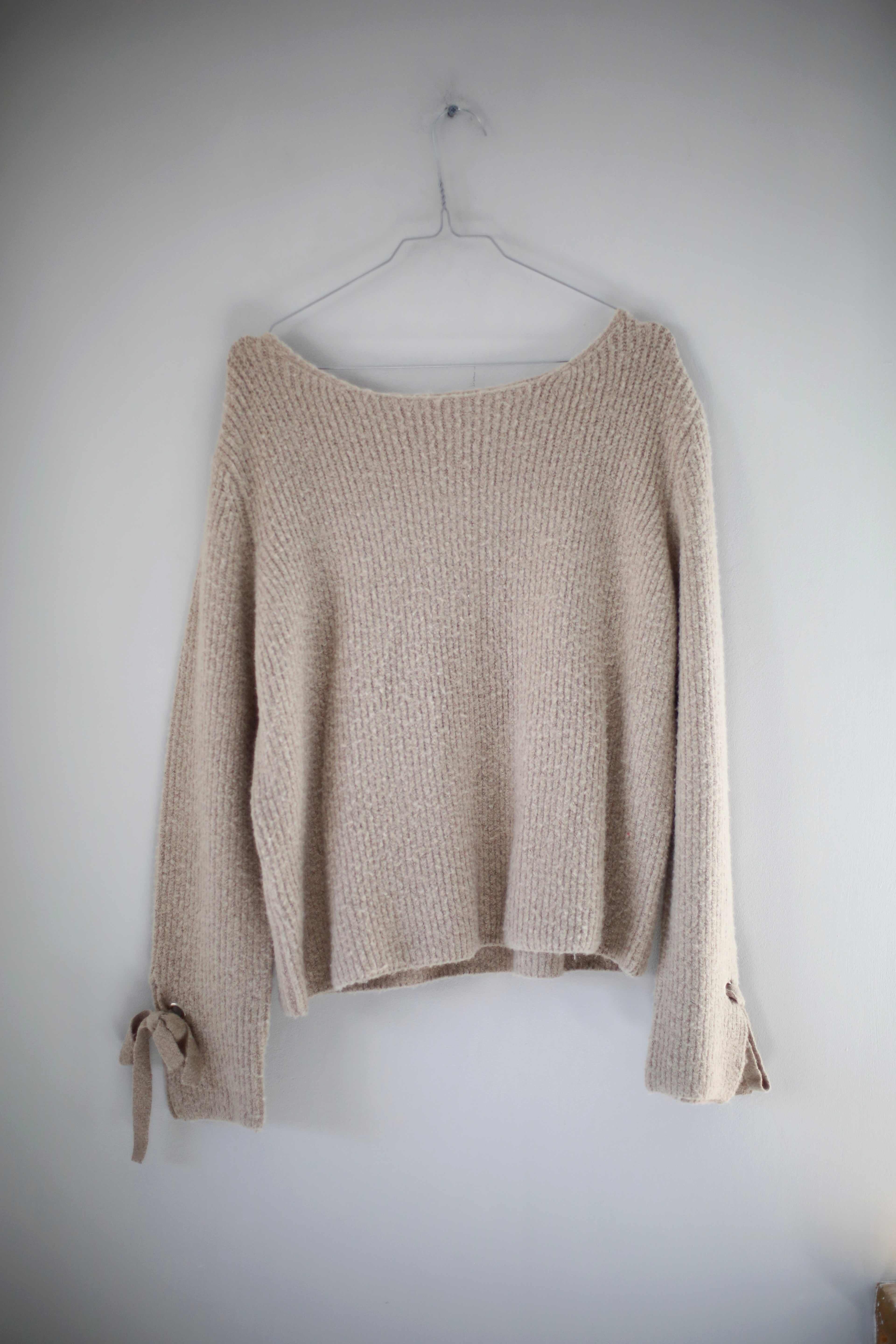 Mango Pullover Sweater Beige Creme gestrickt 38 M Strickpullover