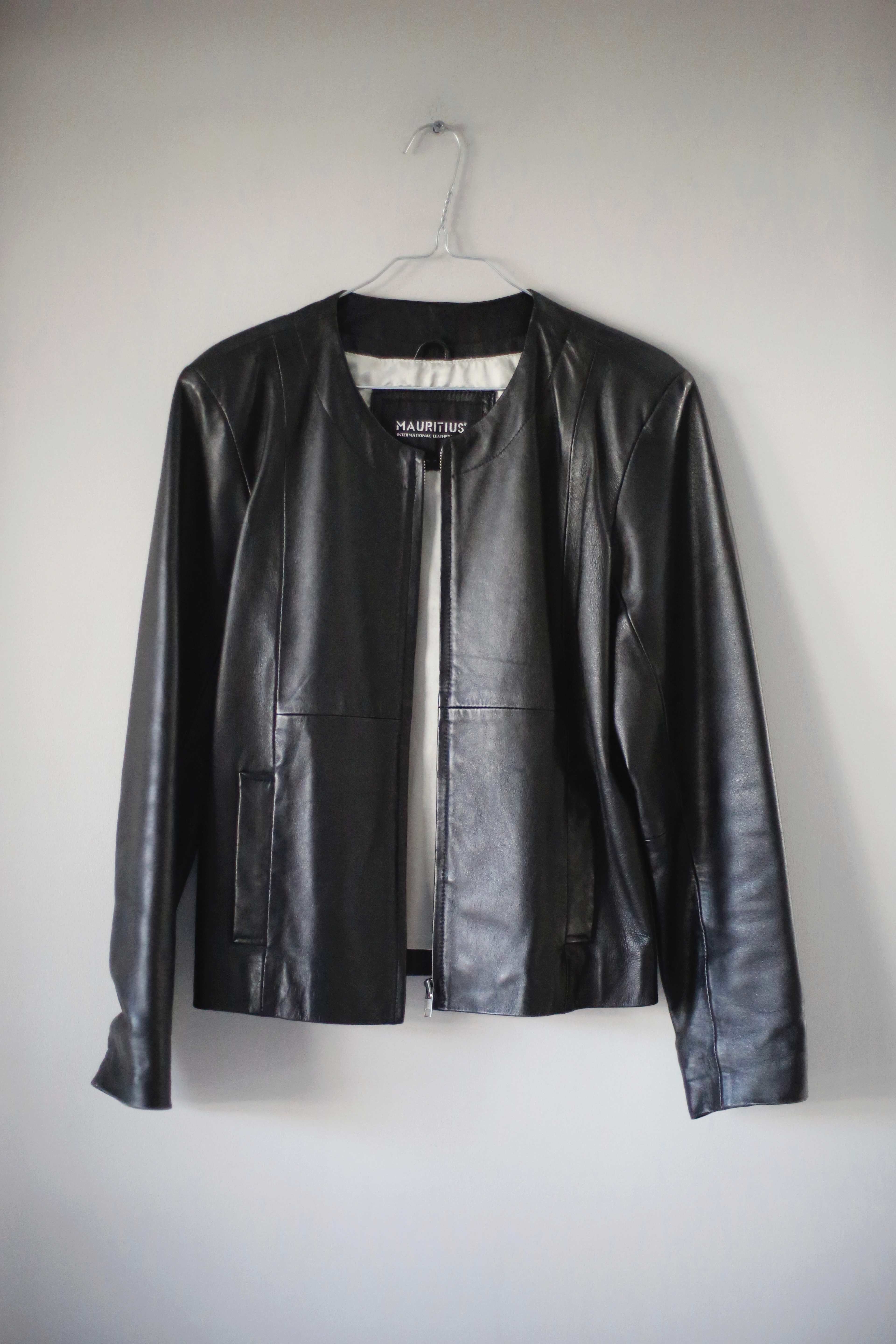 Mauritius Jacke Lederjacke schwarz Leder Bikerjacke basic 38 M